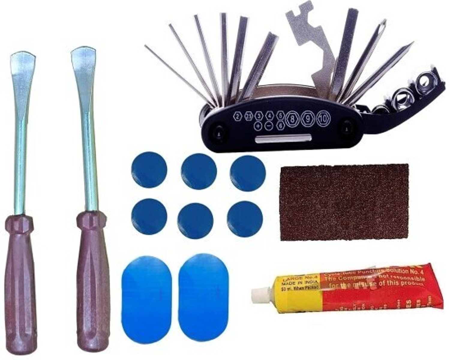 Image of IndiaLot Bicycle Cycle Bike Full Puncture Repair kit Portable 34 Pieces Inbox Bicycle Brake Disk
