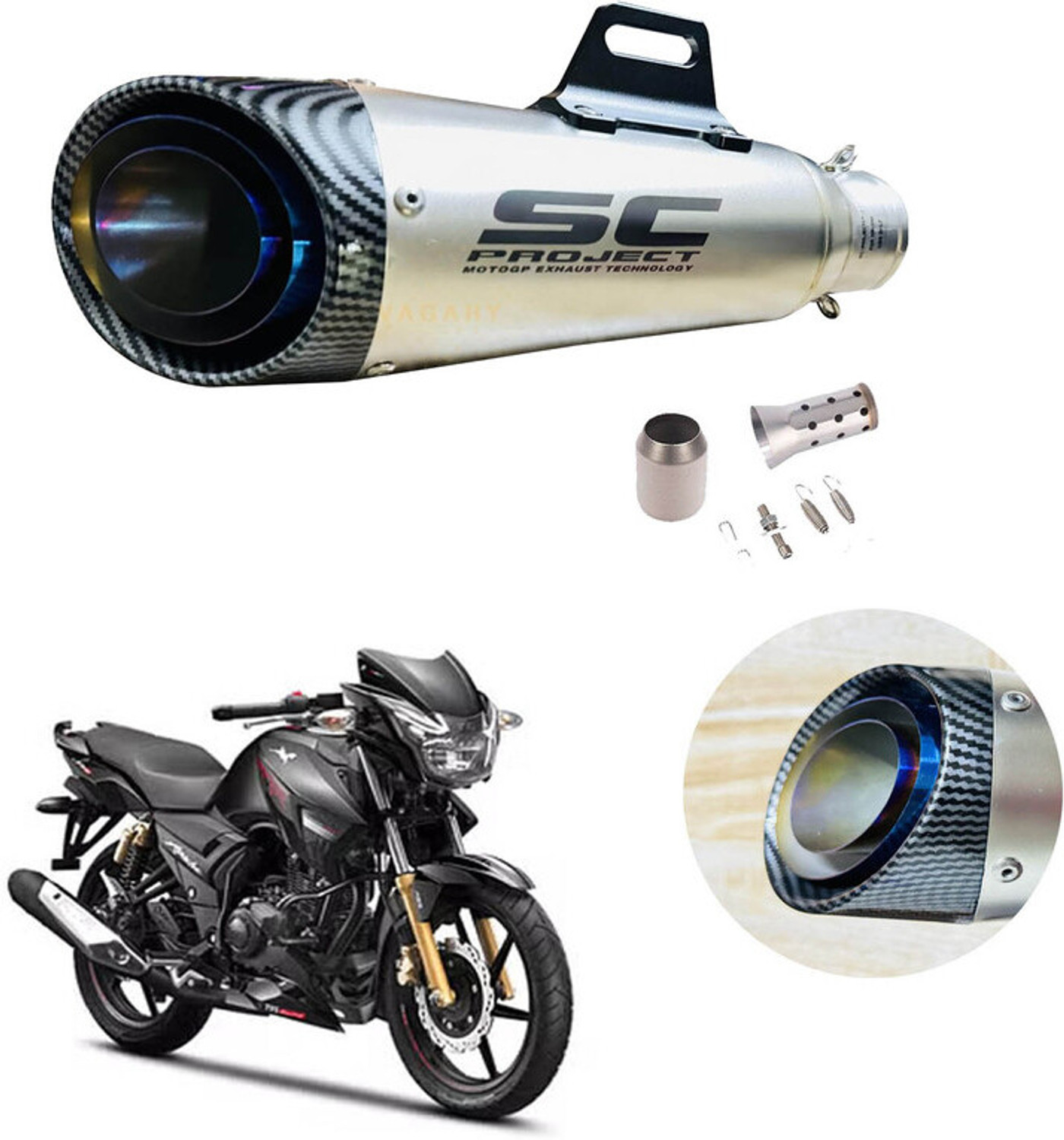 Image of EAZ Original Gold Star Silencer for Royal Enfield Royal Enfield Classic 350 Slip-on Exhaust System (Stainless Steel)