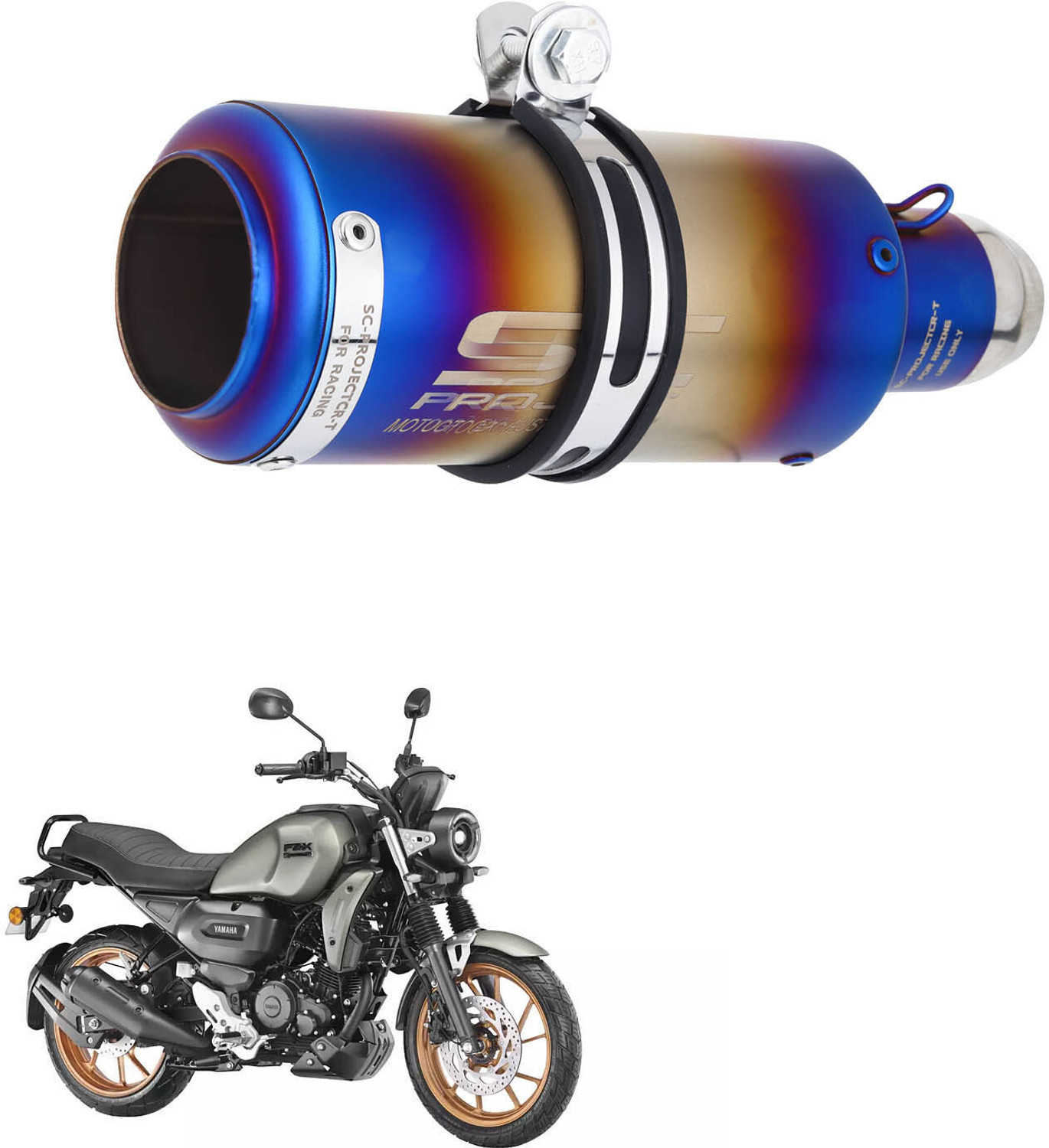 Image of EAZ Original Gold Star Silencer for Royal Enfield Royal Enfield Classic 350 Slip-on Exhaust System (Stainless Steel)