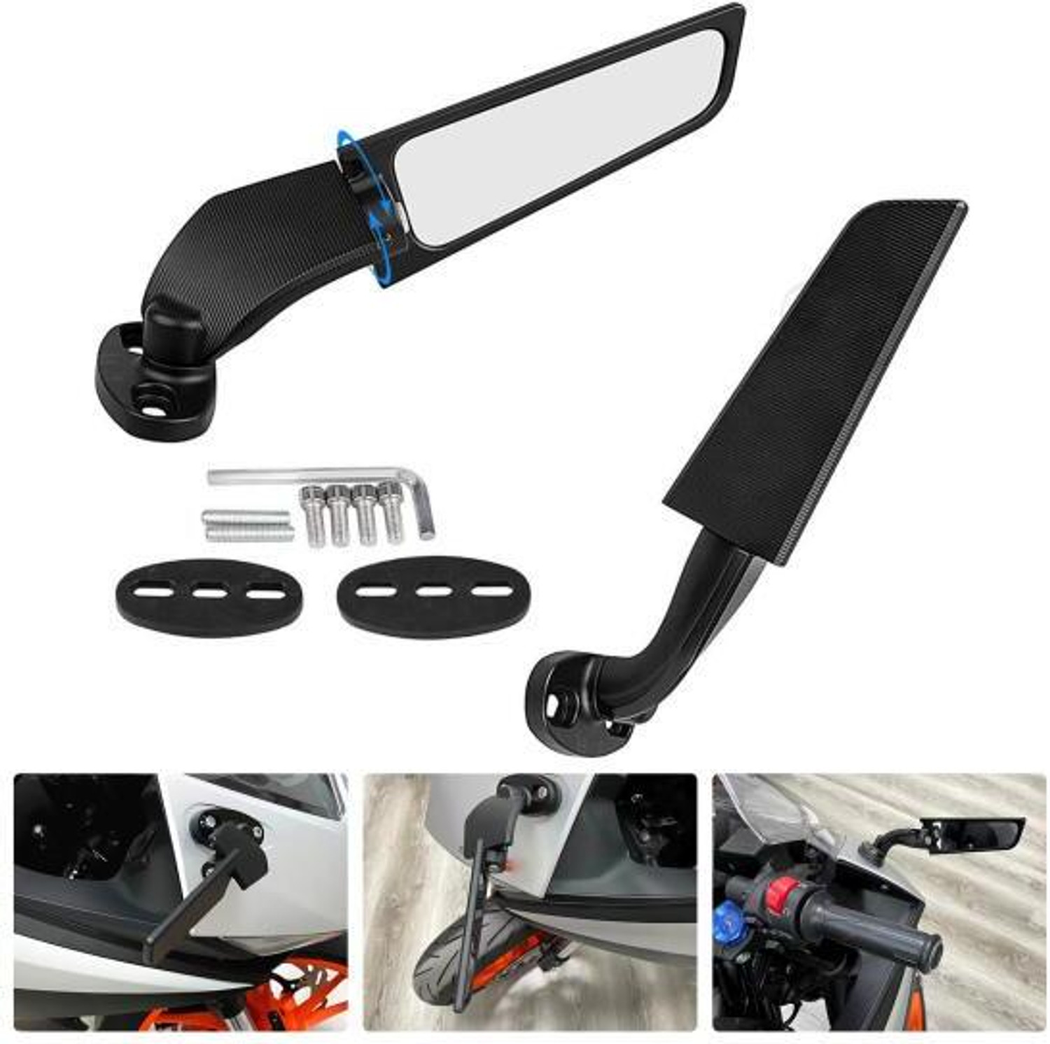 Image of Vagary Aerodynamic Adjustable Wing Mirror For R15 V4, V3, R15 V4M Bike Fairing Kit