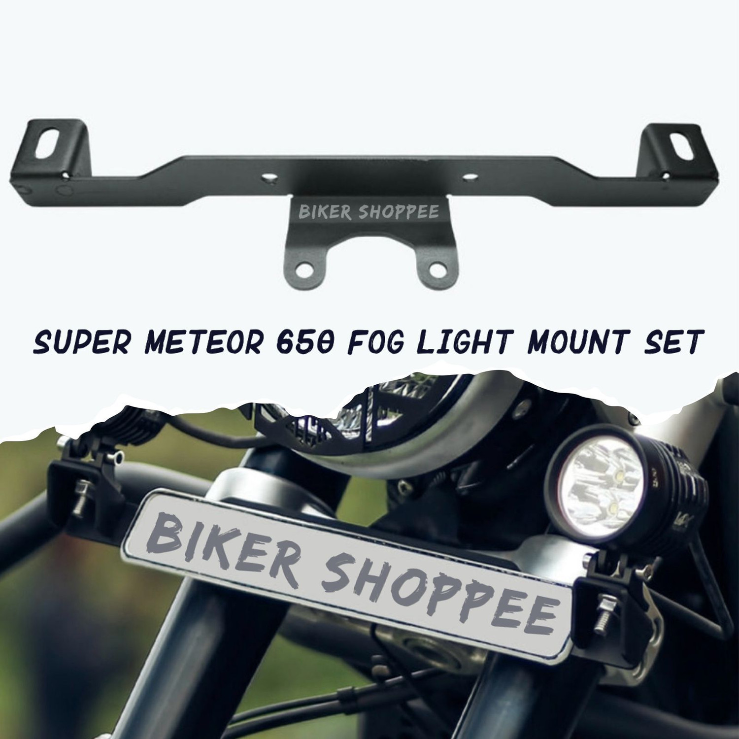 BIKER SHOPPEE Super Meteor 650 Fog Light Mount Set - Image 1