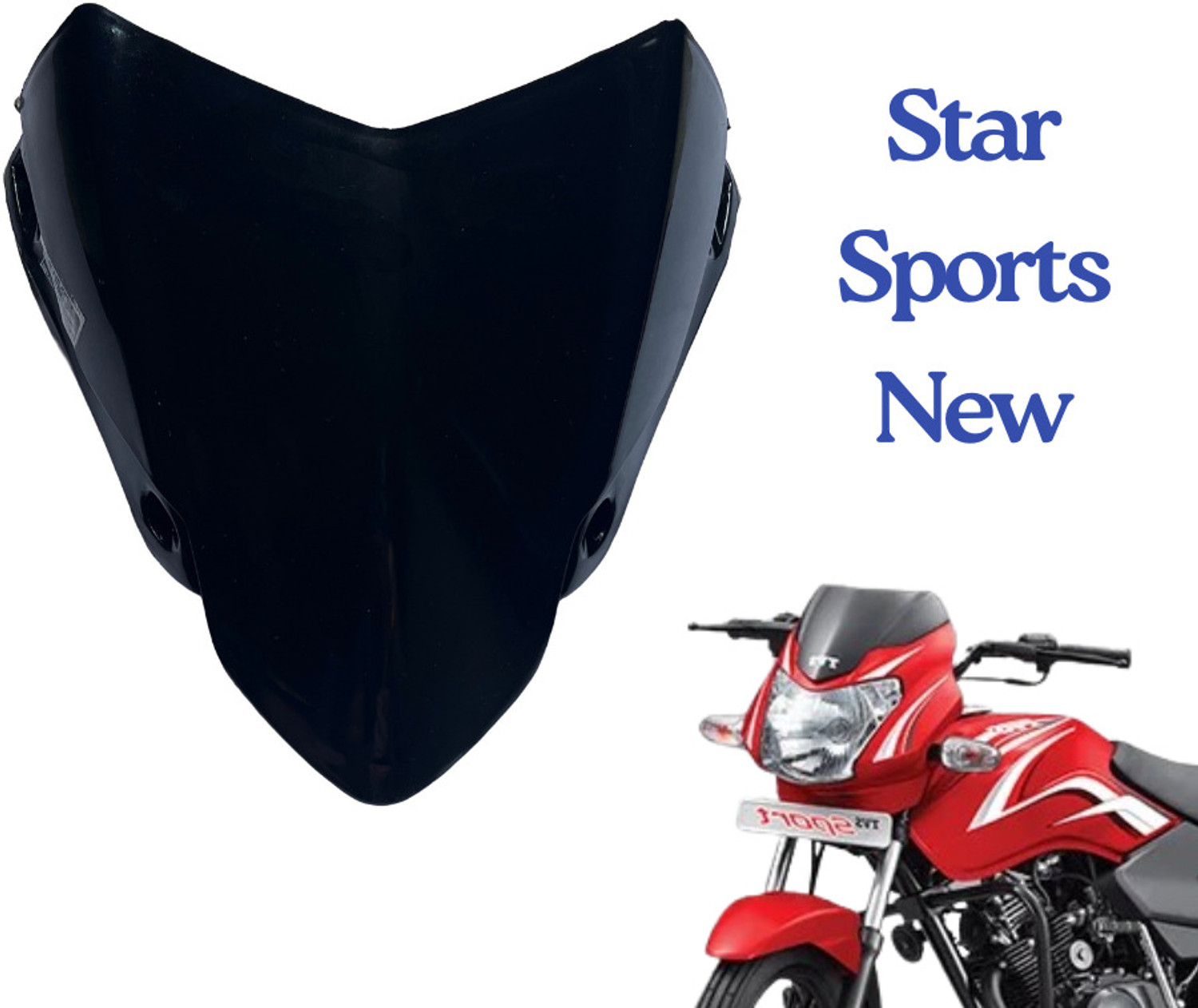 Image of shree trading TVS Star Sport 2007-25 Red KLS Bike Headlight Visor
