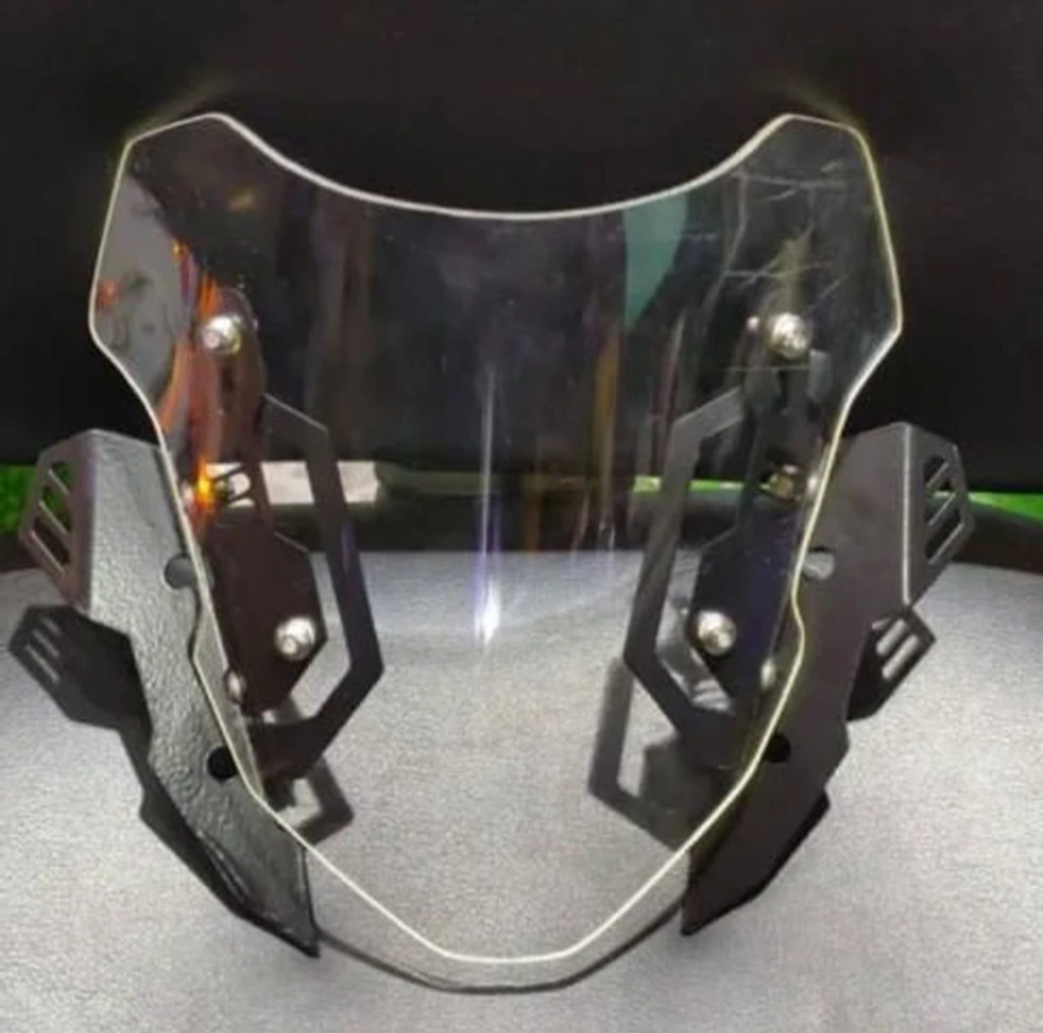 Image of PROWOXI MT15 Clear Clamp Windscreen Visor for MT15 Bikes Pack of 1 Bike Headlight Visor Bike Headlight Visor