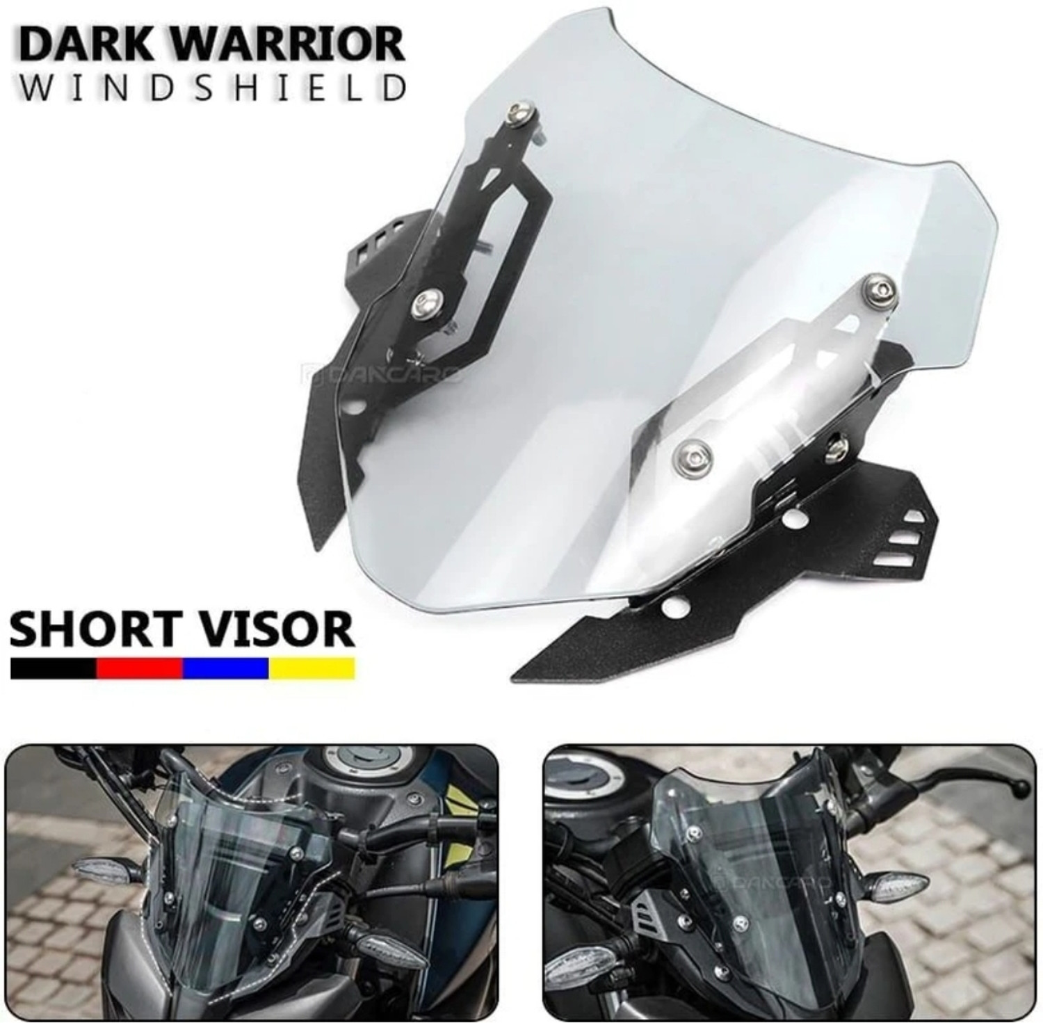 Image of PROWOXI MT15 Clear Clamp Windscreen Visor for MT15 Bikes Pack of 1 Bike Headlight Visor Bike Headlight Visor