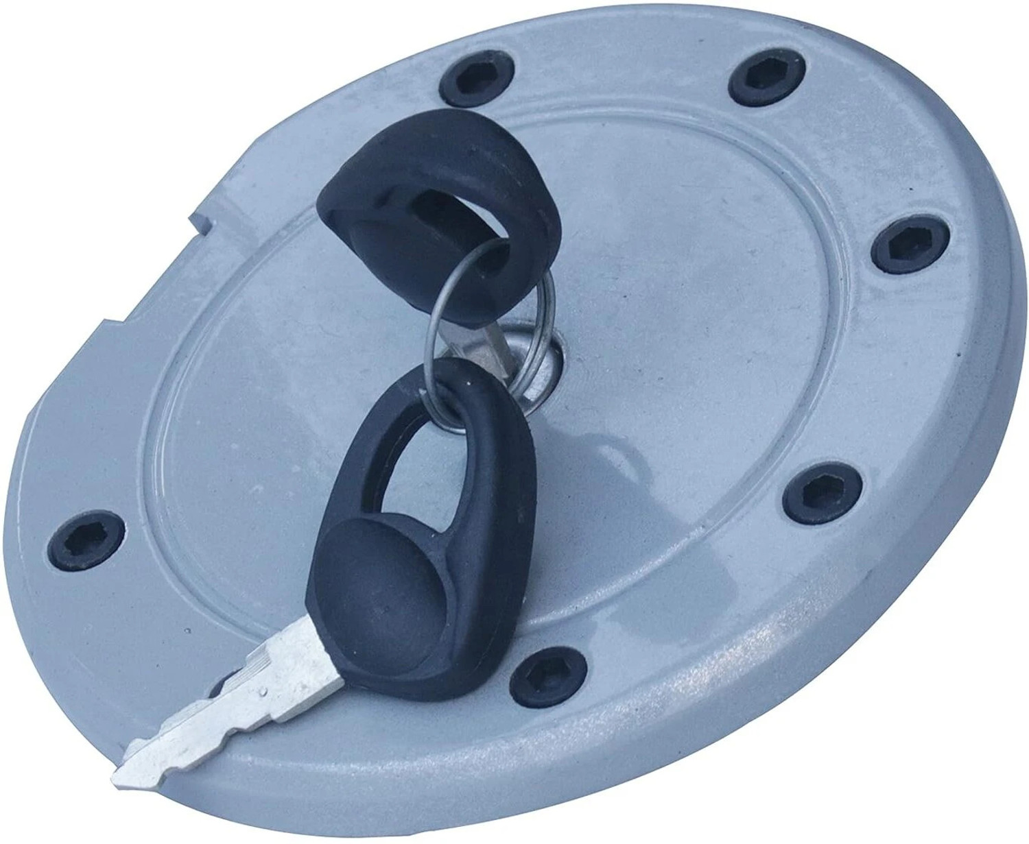 Image of Vtrust Petrol Tank Lock Set for Platina BS4, Discover BS4 Key Switch Lock (Silver)