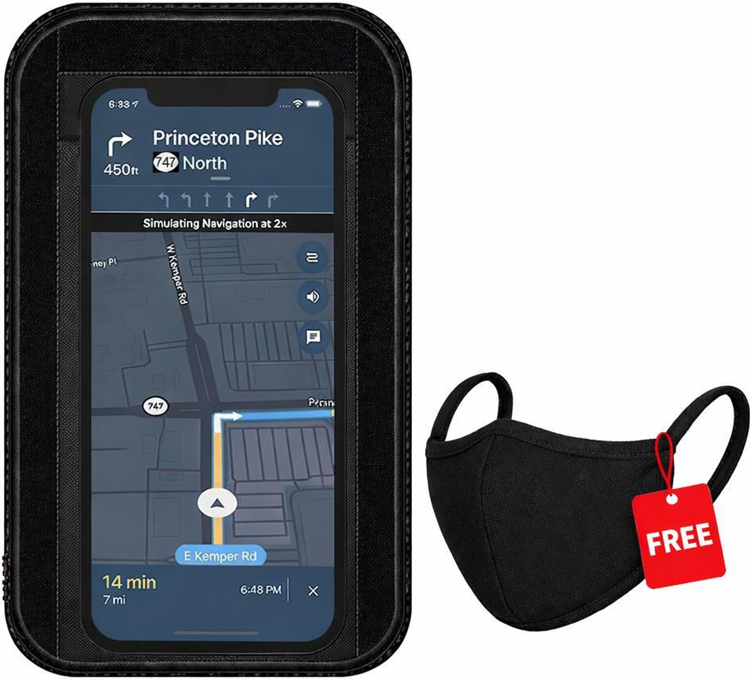 Image of JETLIFE A1 Mobile Holder Pouch Activa Scooty Moped EVs X1 Standard Bike Mobile Holder (Black)