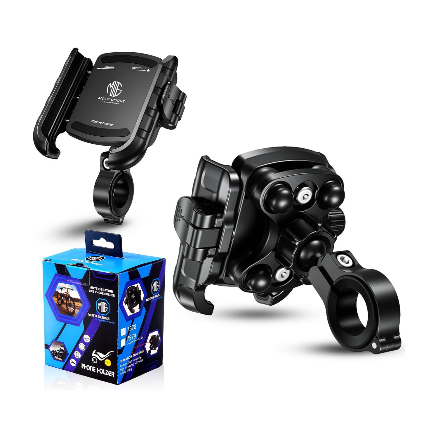 Moto Genius Anti-Vibration 360° Rotating Bike Phone Holder - Image 1