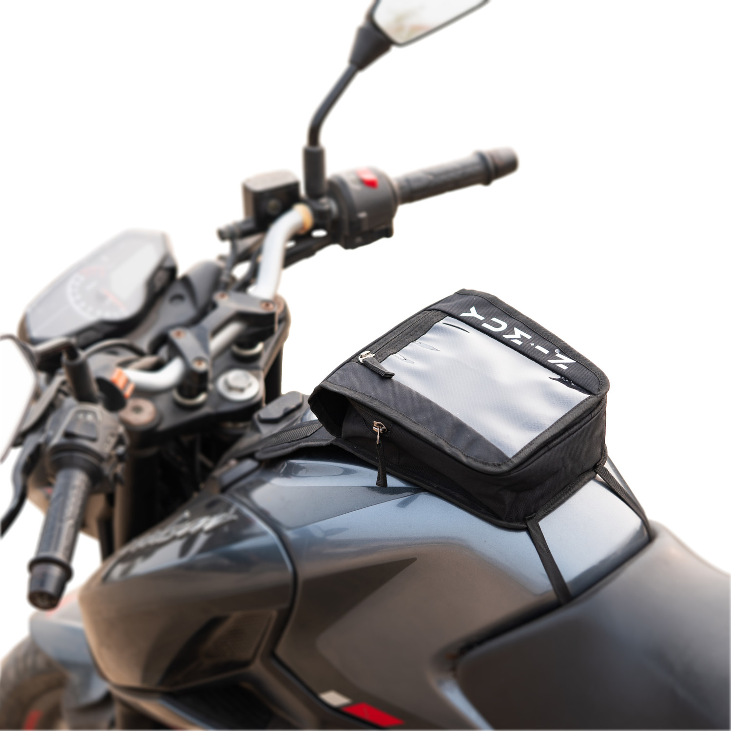 Image of Yumin Non Magnetic Tank Bag For All Bike Accessories Waterproof Cover Universal Luggage Box Black Polyester Motorbike Saddlebag (2.5 L)
