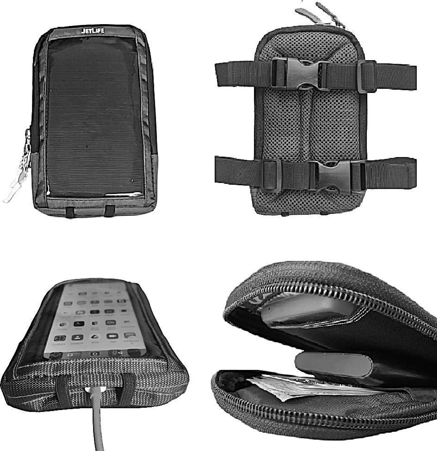 Image of JETLIFE A1 Mobile Holder Pouch Activa Scooty Moped EVs X1 Standard Bike Mobile Holder (Black)