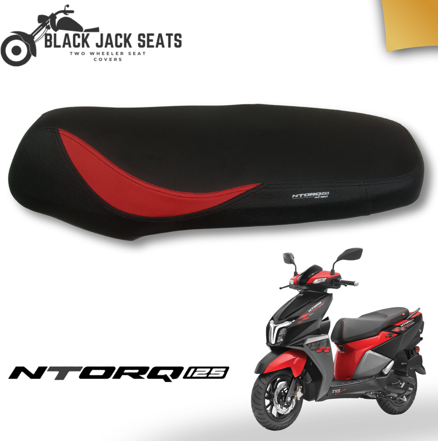 Blackjackseats Stripe Design Seat Cover for TVS NTorq 125 - Image 1