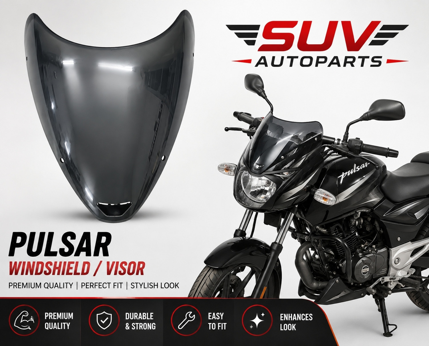 SUV Pulsar Bike Windshield - Image 1