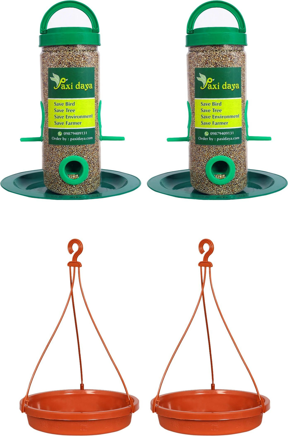 Image of Cj farms and agritech Automatic Bird Water Drinker (Pack of 5) Window Bird Feeder (Yellow)