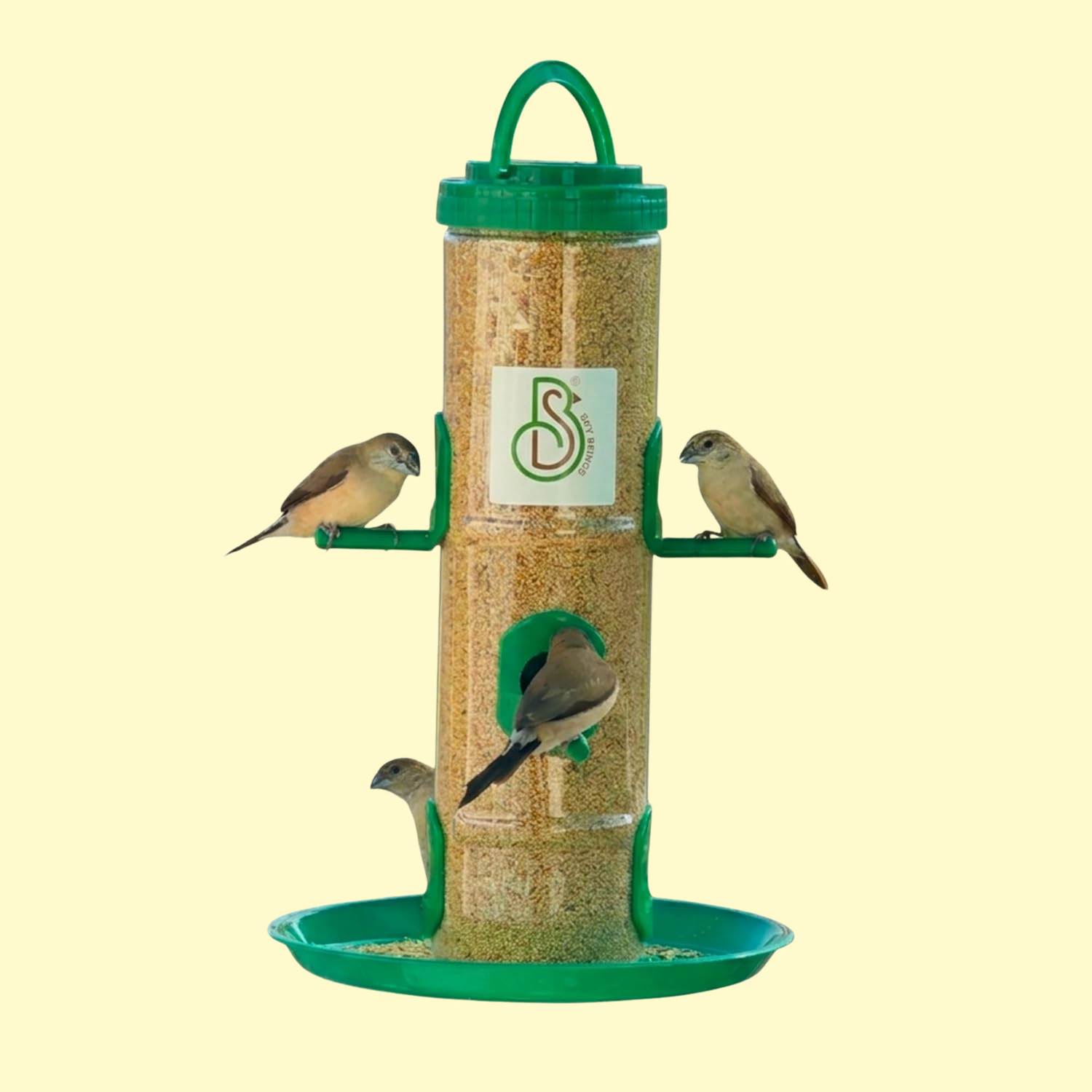 Image of Cj farms and agritech Automatic Bird Water Drinker (Pack of 5) Window Bird Feeder (Yellow)