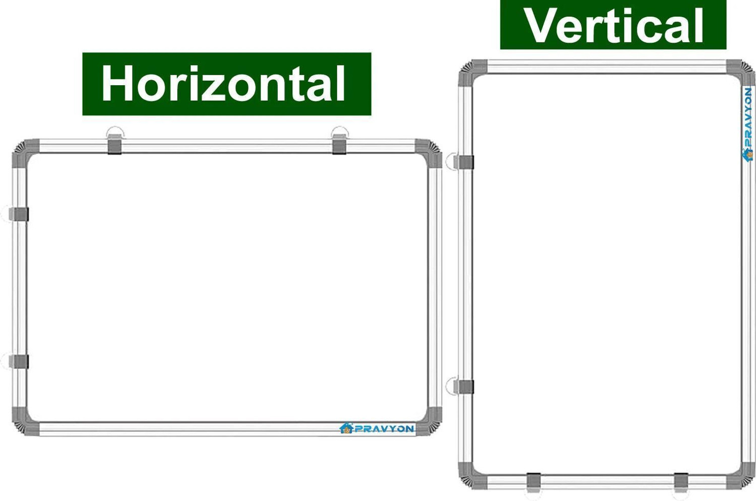 Image of Pravyon Non-Magnetic 2x3 Feet WhiteBoard & Chalkboard With Duster & 2 Marker White, Green board (600 mm x 900 mm)