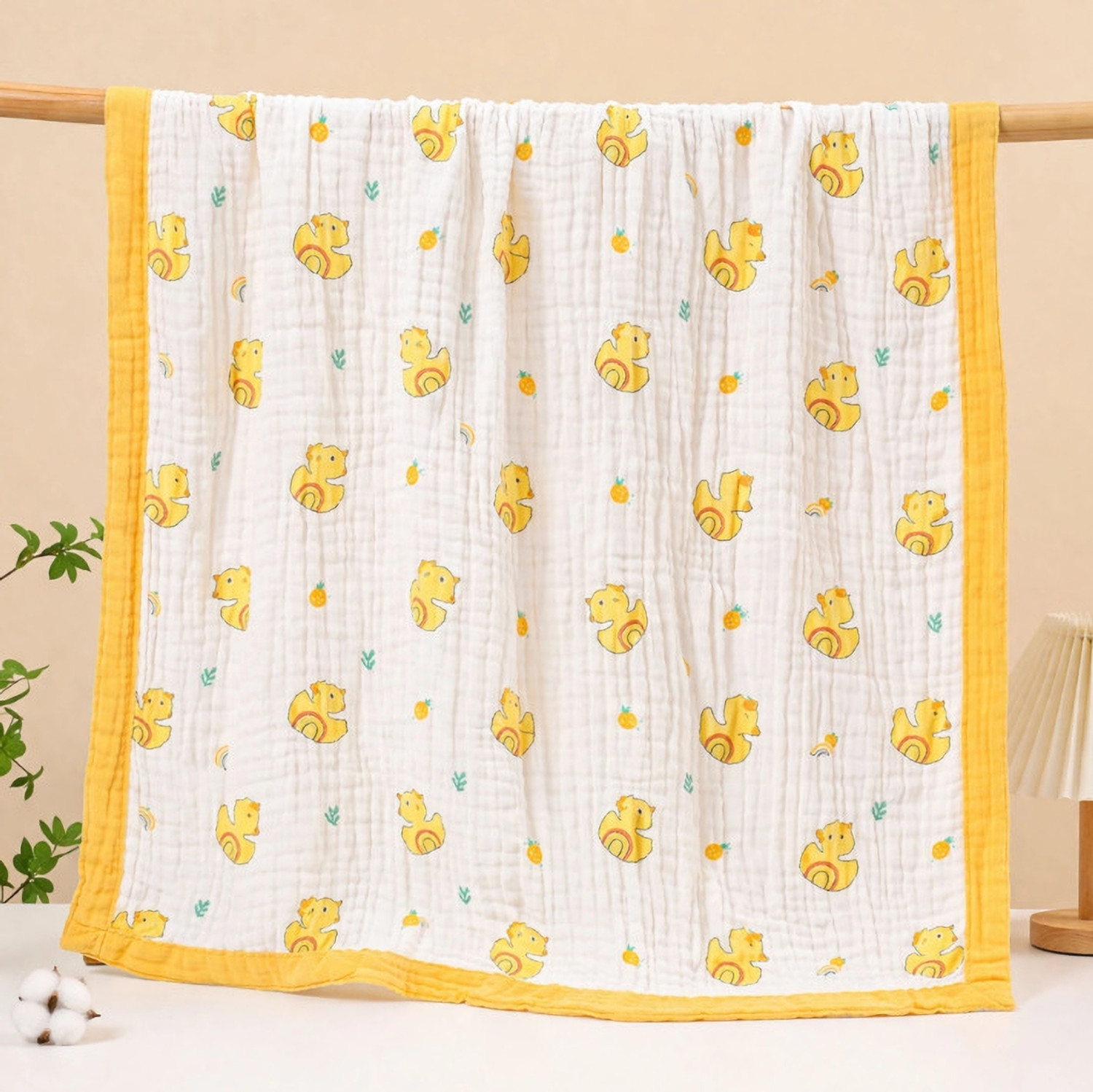 Image of Gratha Printed Crib Swaddling Baby Blanket for AC Room (Muslin, Multicolor)