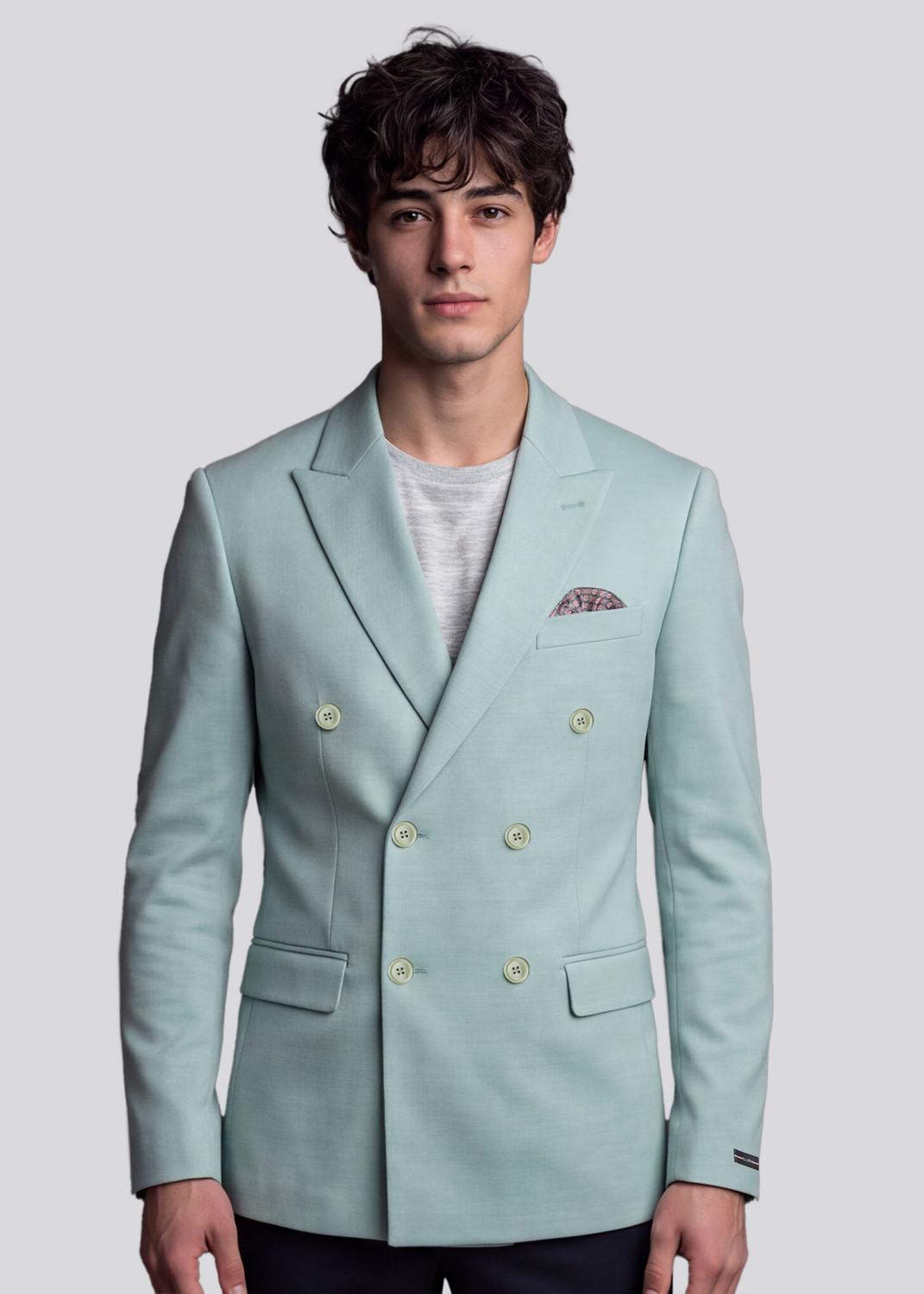 Image of RARE RABBIT Men Solid Single Breasted Formal Blazer (Green)
