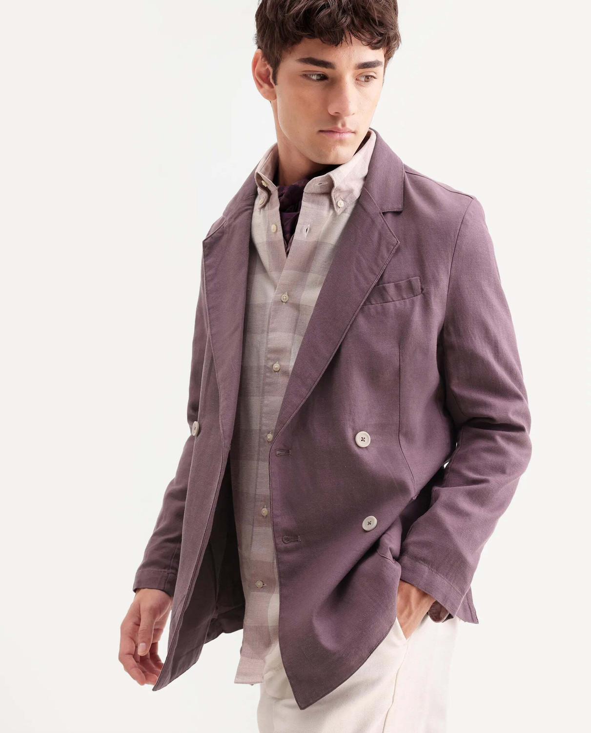 Image of RARE RABBIT Men Solid Single Breasted Formal Blazer (Green)