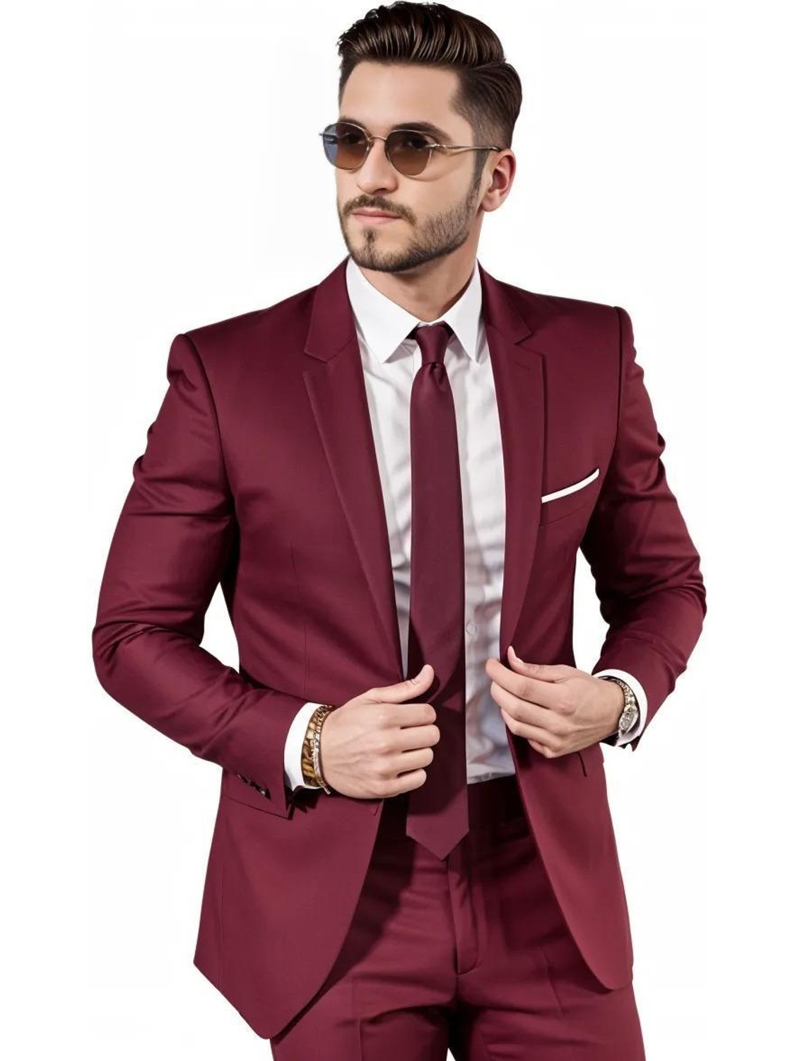 Image of PETER ENGLAND Men Single Breasted - 2 button Solid Suit
