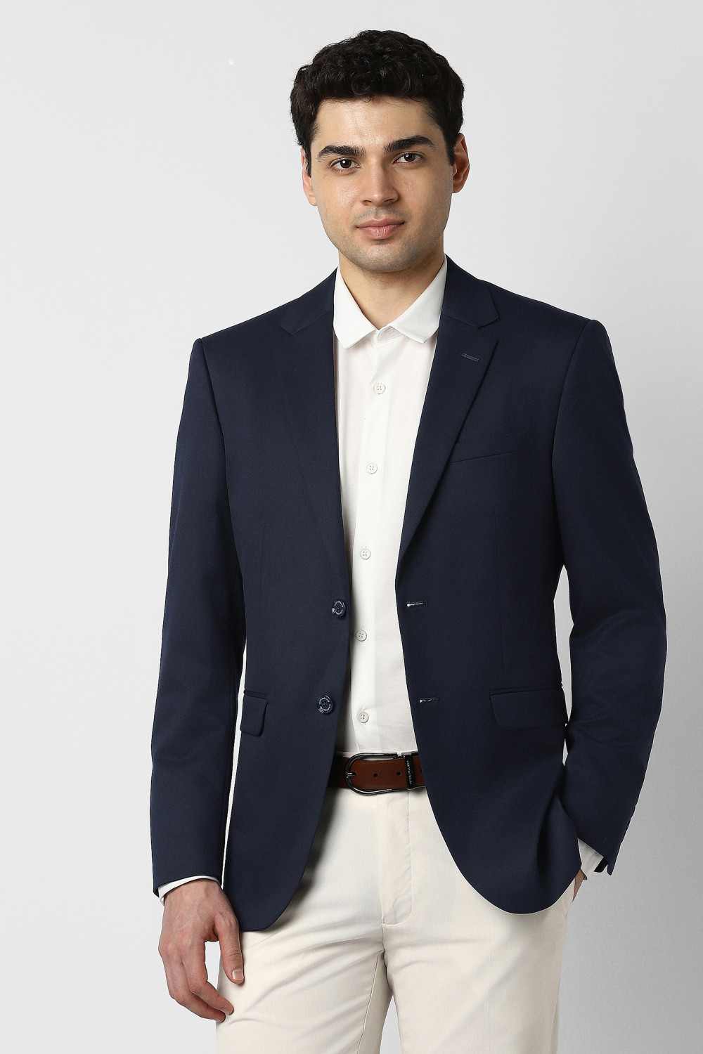 PETER ENGLAND Self Design Double Breasted Casual Men Blazer