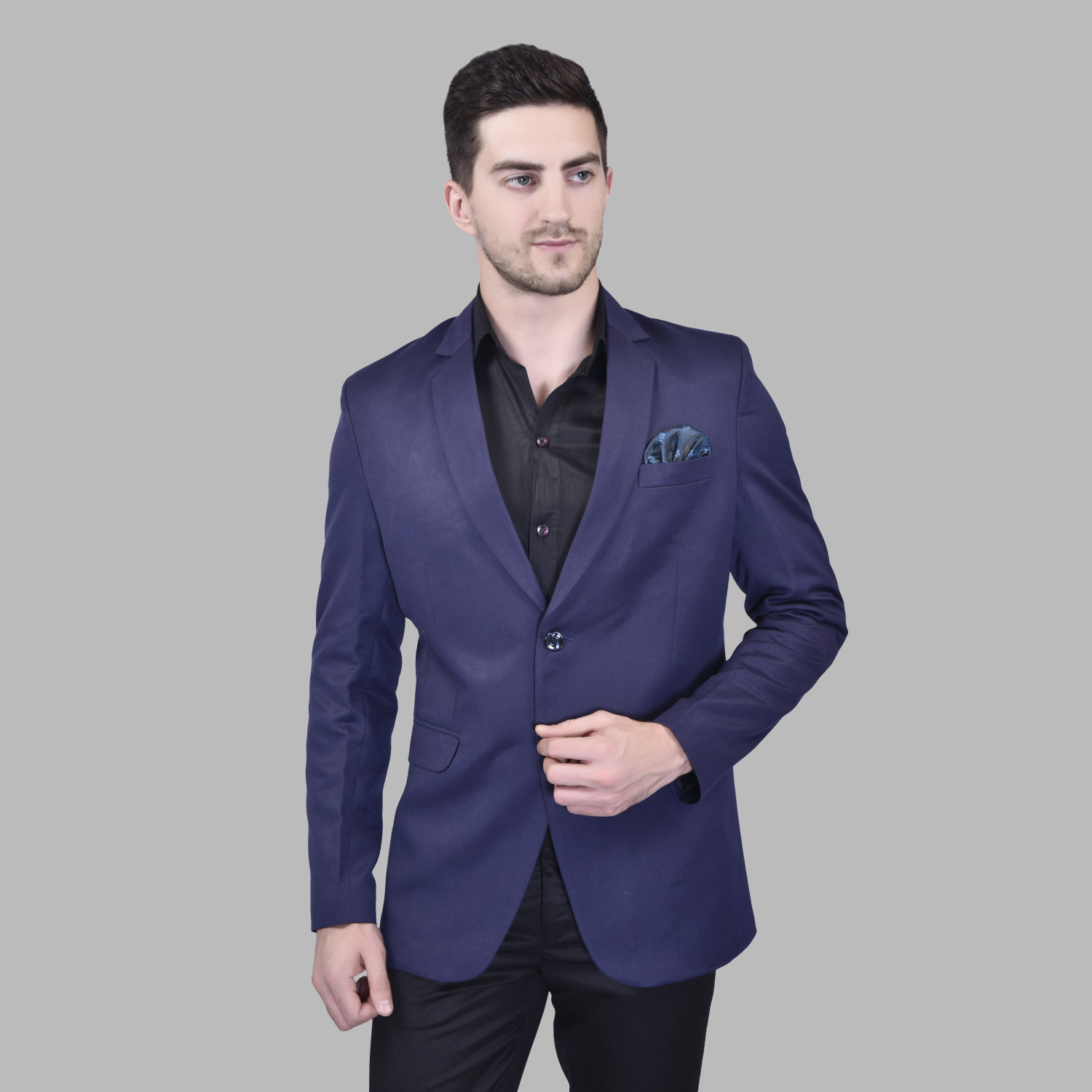 Image of METRONAUT Men Solid Single Breasted Casual Blazer (Green)