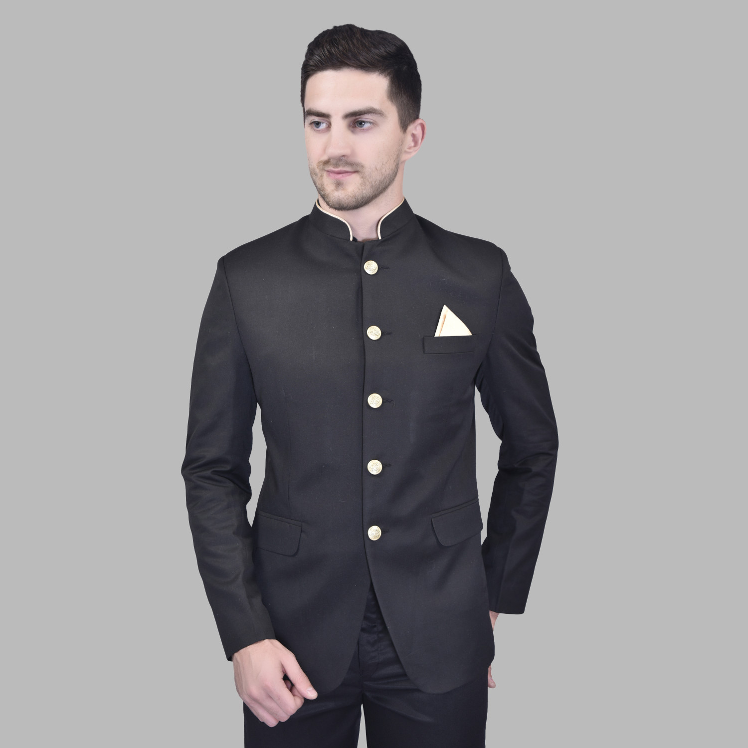 Image of METRONAUT Men Solid Single Breasted Casual Blazer (Green)