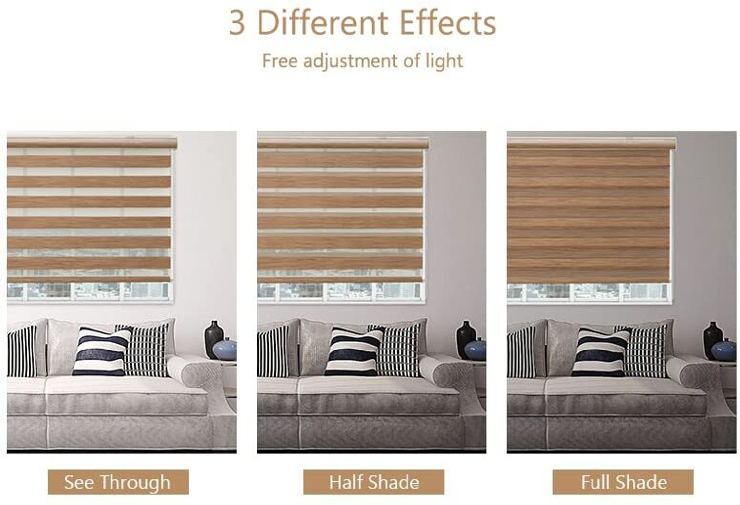 Image of GD GC Double Roller Blind Cord Drawn On Window (Polyester, 183 cm x 91 cm, (6.0 ft x 2.99 ft))