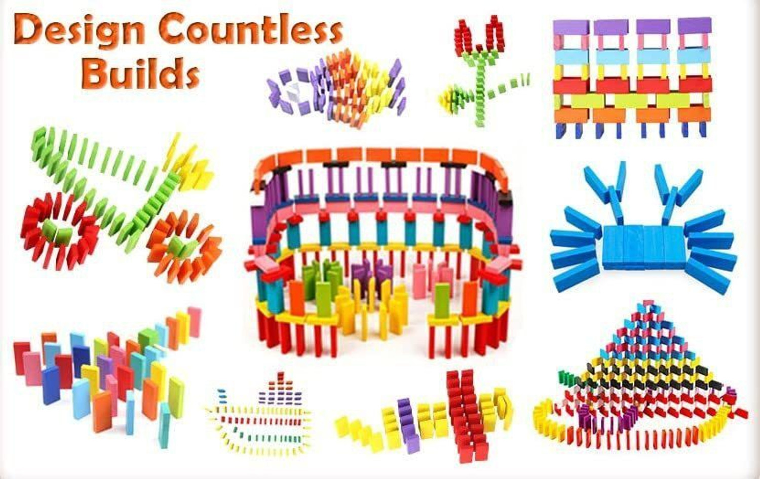 Image of Sharvil 120 Pcs Colorful Wooden Domino Block Set for Kids (Multicolor)