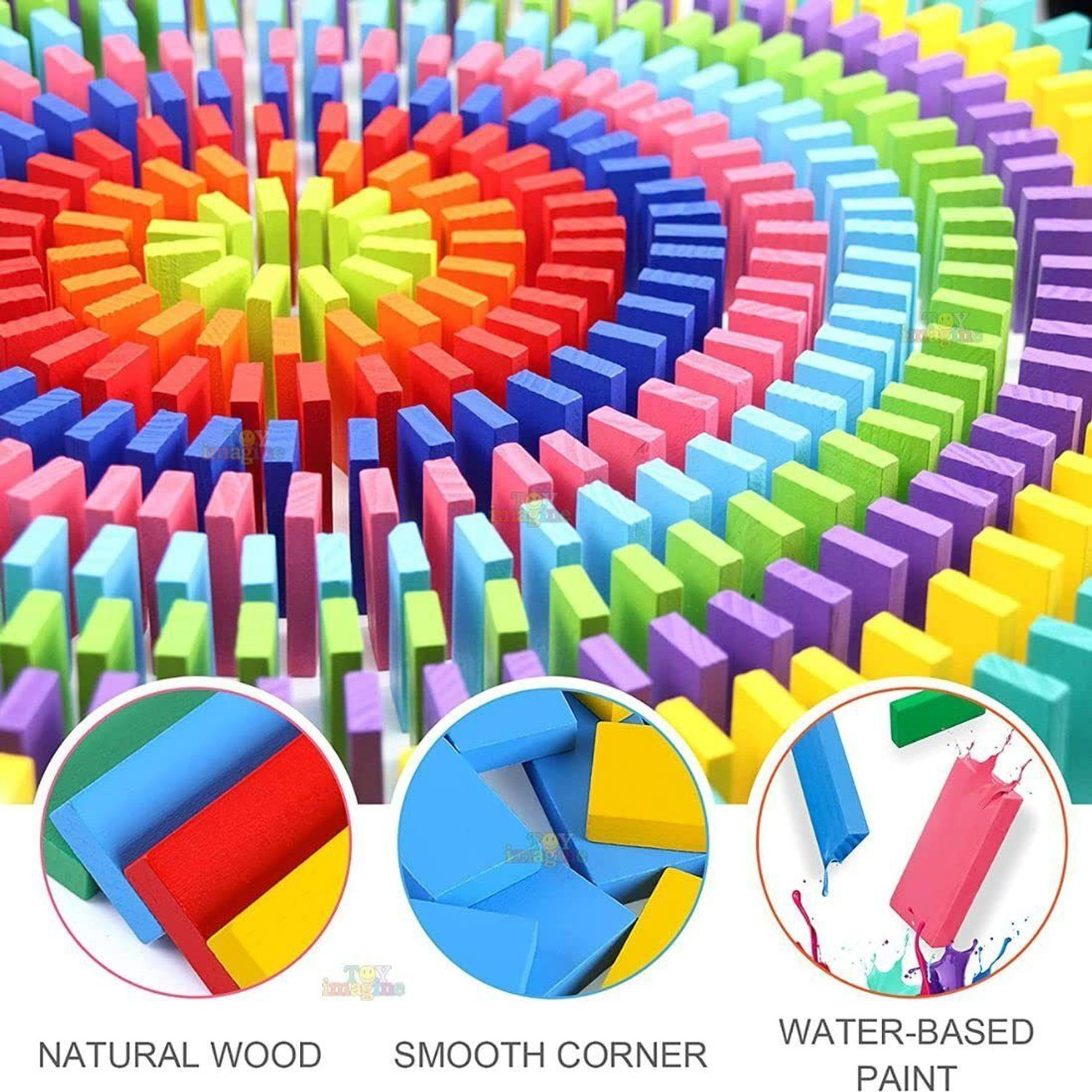 Image of Sharvil 120 Pcs Colorful Wooden Domino Block Set for Kids (Multicolor)