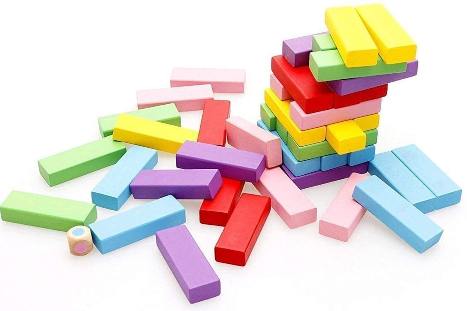 Image of Sharvil 120 Pcs Colorful Wooden Domino Block Set for Kids (Multicolor)