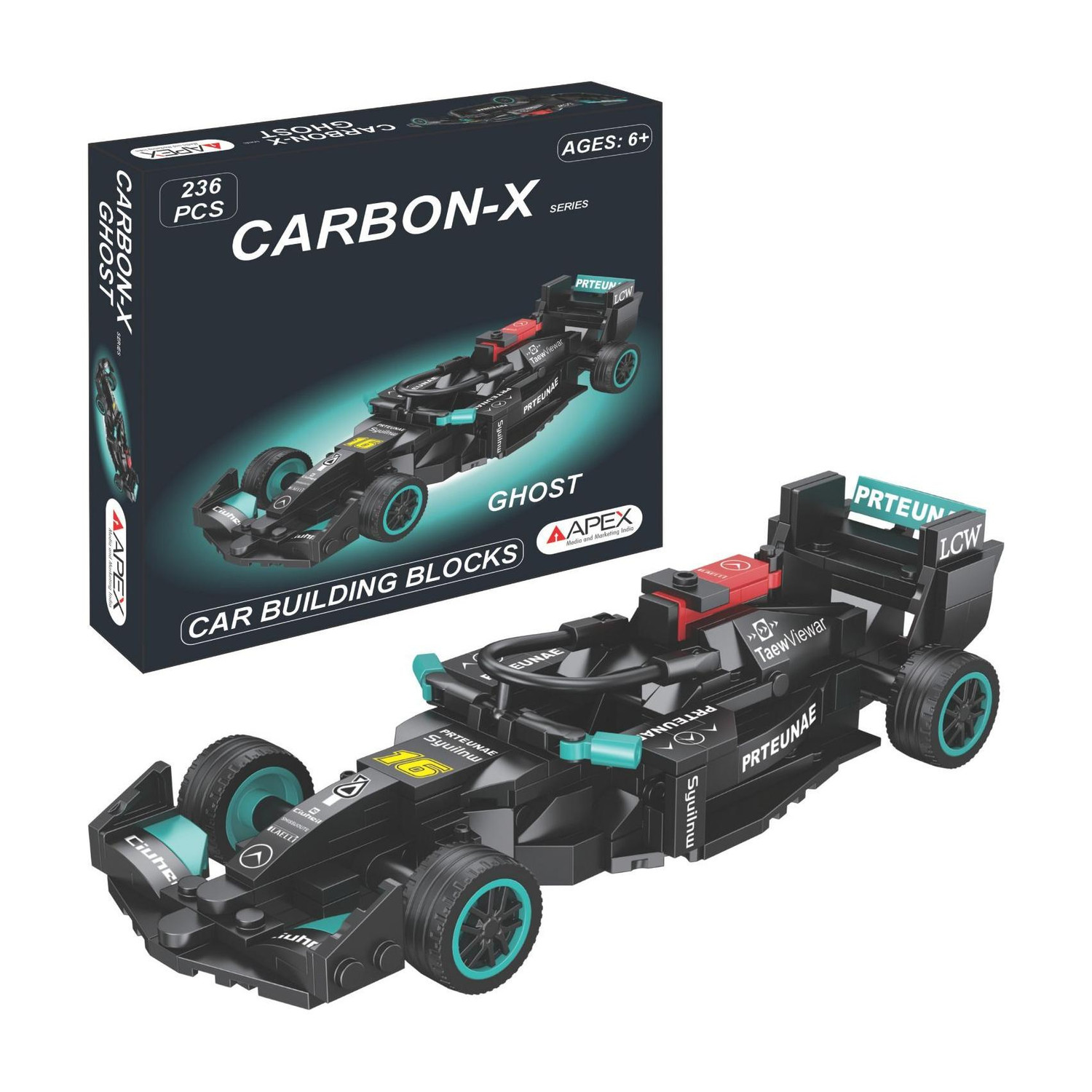 APEX CARBON-X GHOST Car Building Blocks 236 Pcs - Image 6