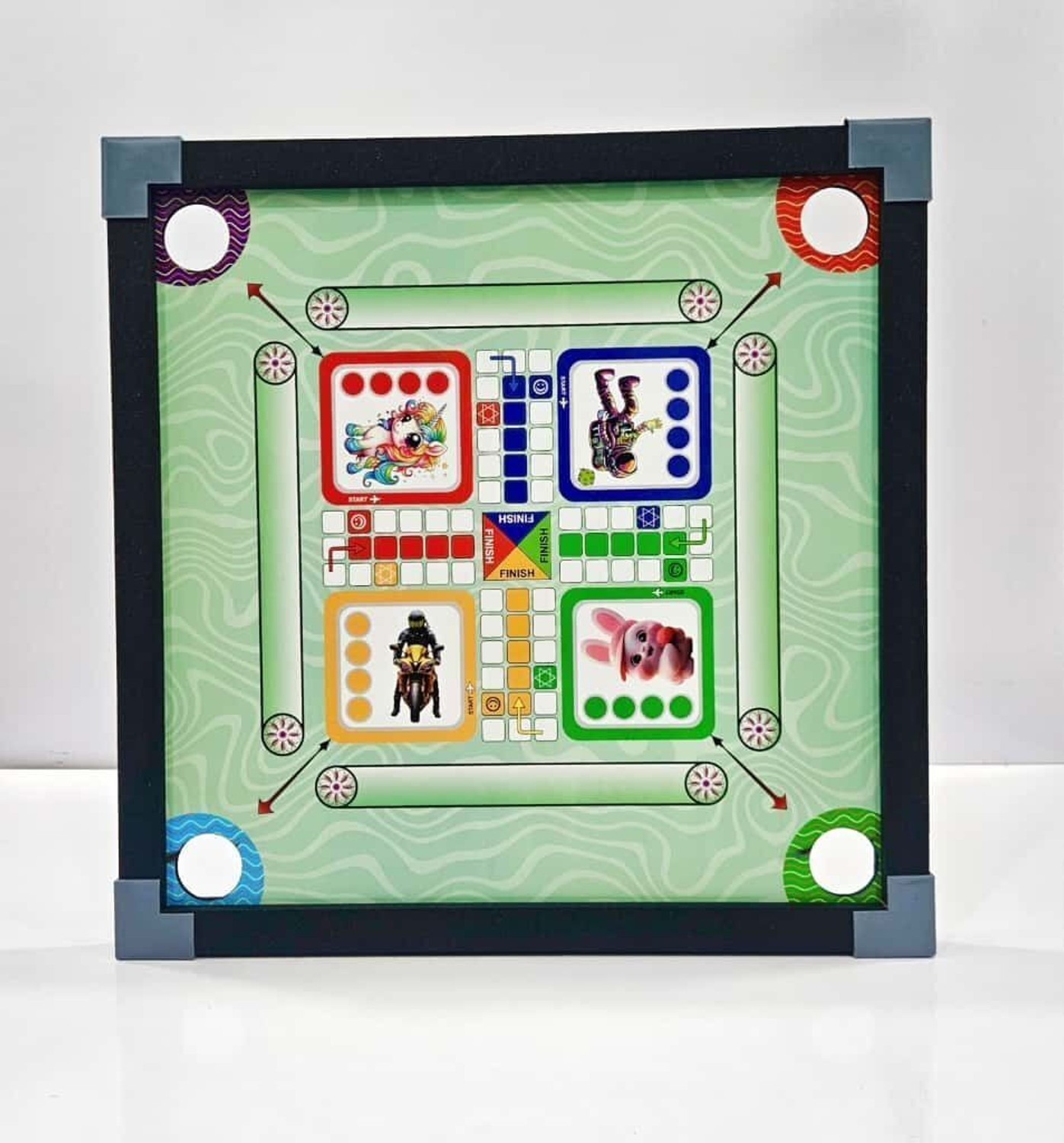 Image of RCJ CARROM BOARD 20 INCH,24 PCS. WOODEN COIN,POWDER & STRICKER.a11 Carrom Board Game