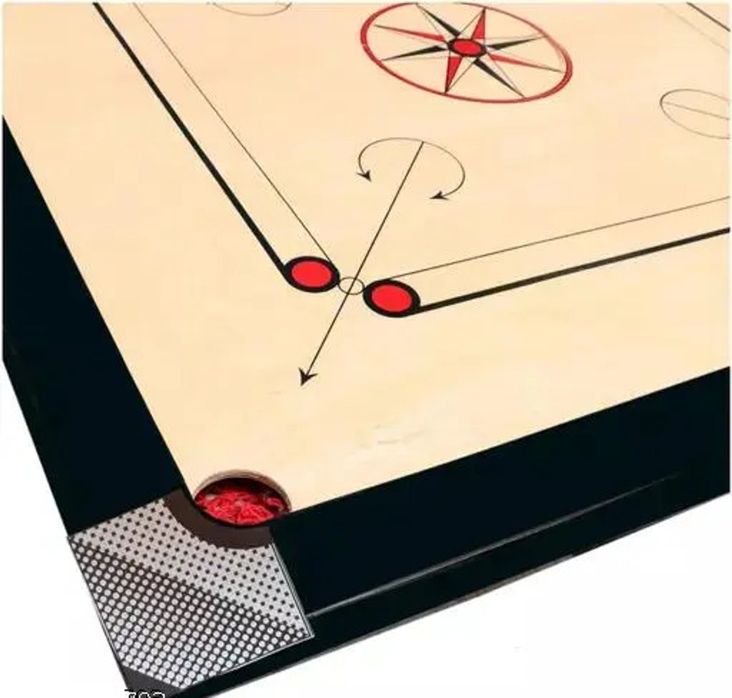 Image of BDS SPORTS CARROM BOARD 20INCH WITH CRYSTAL COIN 00001 50 cm Carrom Board (Black)
