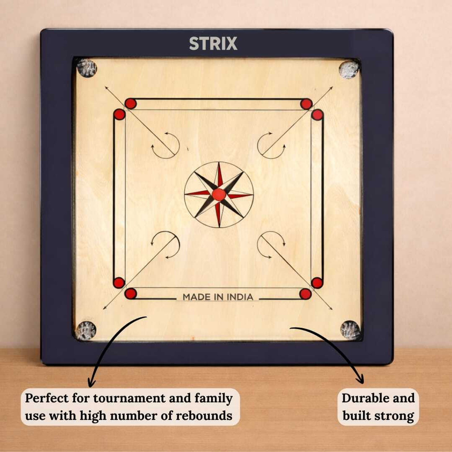 Image of MB SPORT EXPORT US QUALITY-CARROM BOARD CHAMPIONSHIP WEIGHT 24.2 97 cm Carrom Board (Brown)