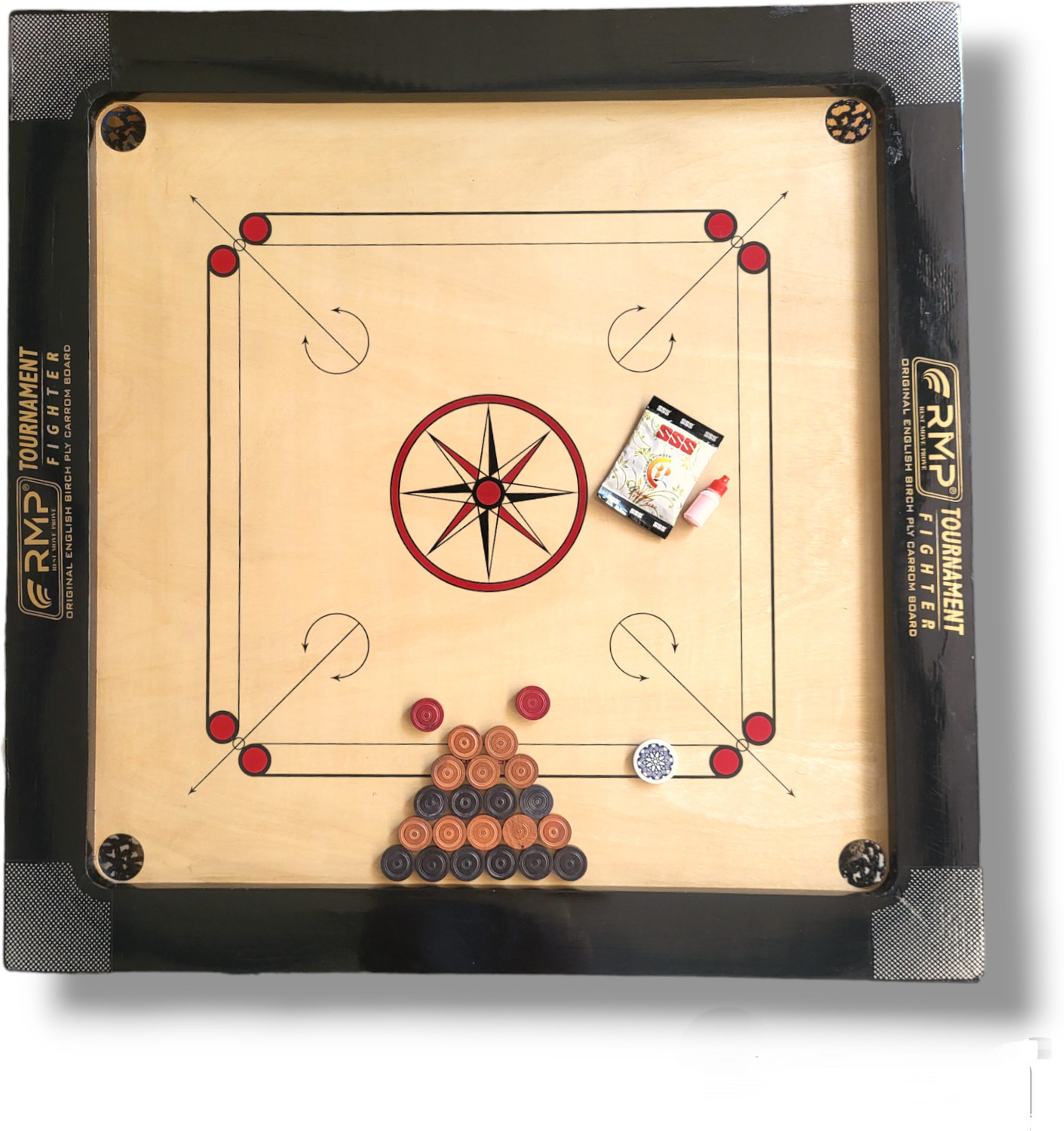 Image of MB SPORT EXPORT US QUALITY-CARROM BOARD CHAMPIONSHIP WEIGHT 24.2 97 cm Carrom Board (Brown)