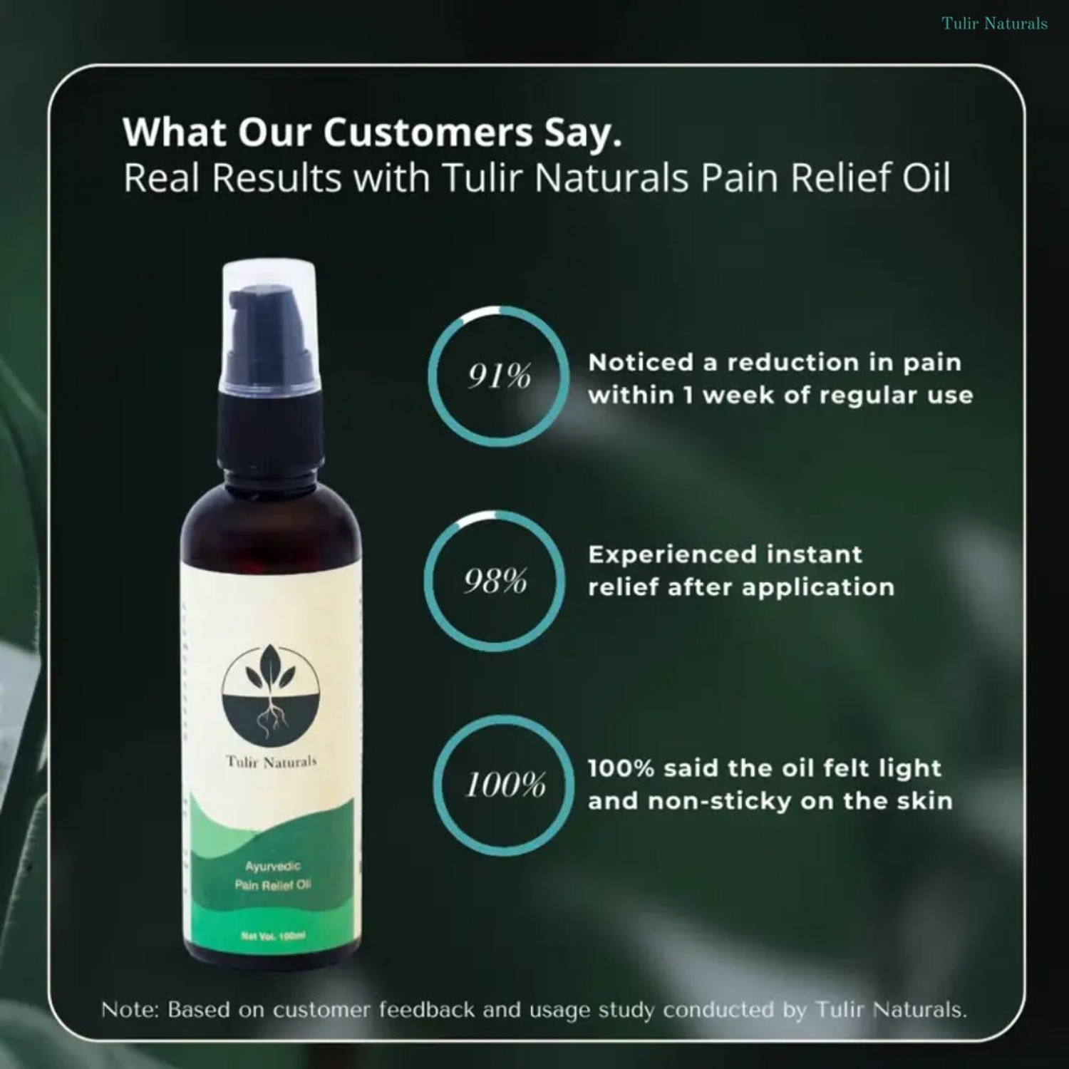 Image of Tulir Naturals Pain Oil | Ayurvedic Pain Relief for Back Pain Liquid (2 x 100 ml)