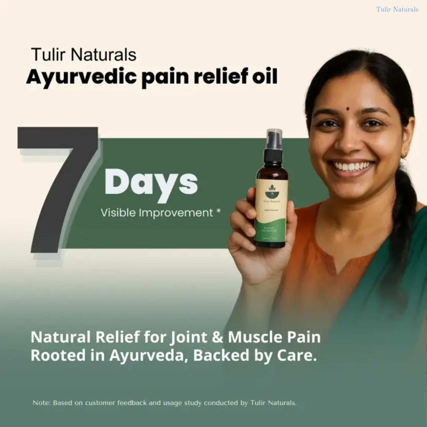 Image of Tulir Naturals Pain Oil | Ayurvedic Pain Relief for Back Pain Liquid (2 x 100 ml)