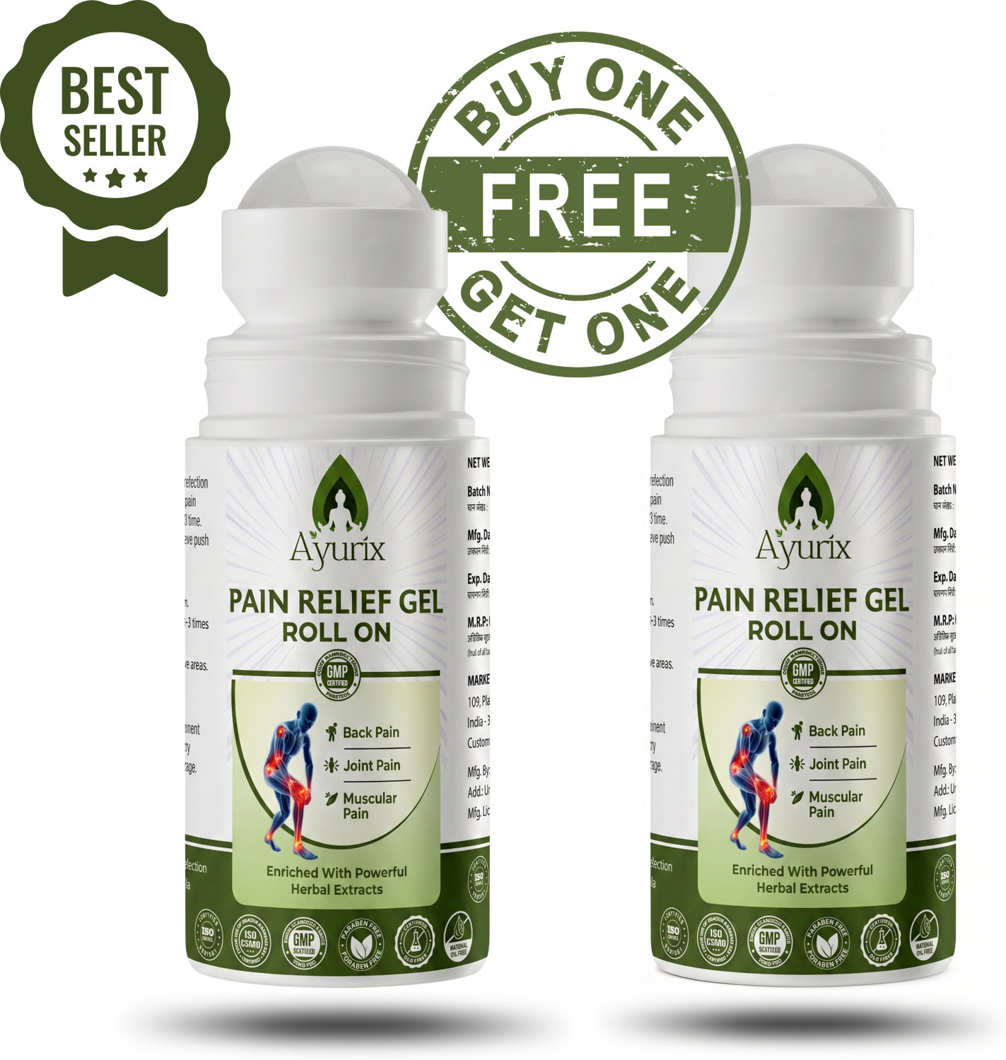 Image of Vadic Magnetic Ortho Pain Killer Oil Combo Pack Liquid (3 x 1 Units)