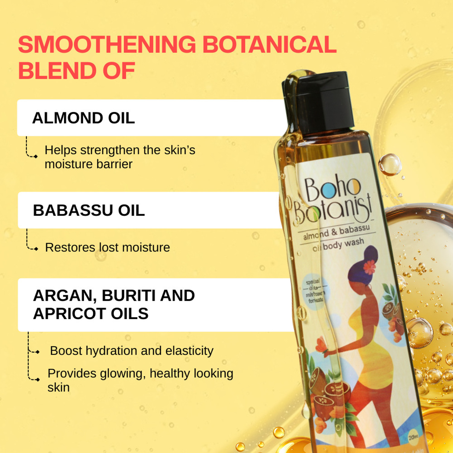 Image of Boho Botanist Almond & Babassu Oil Body Wash (200 ml)