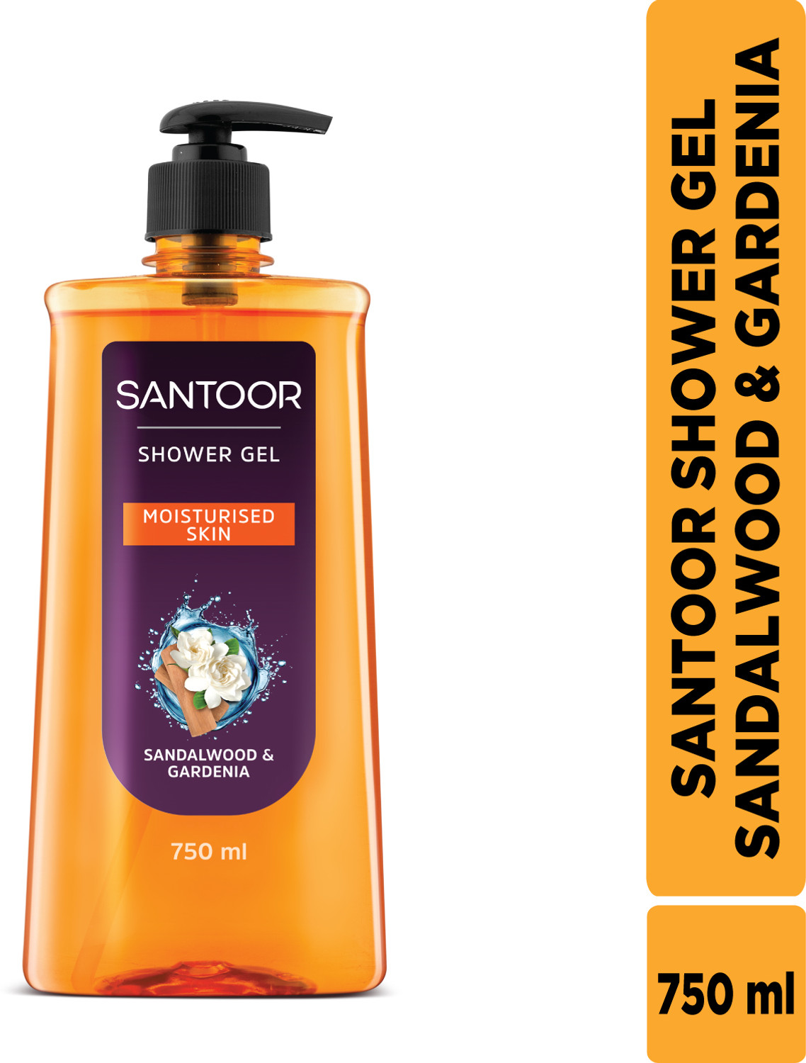 Santoor Sandalwood and Gardenia Body Wash 750 ml - Image 1