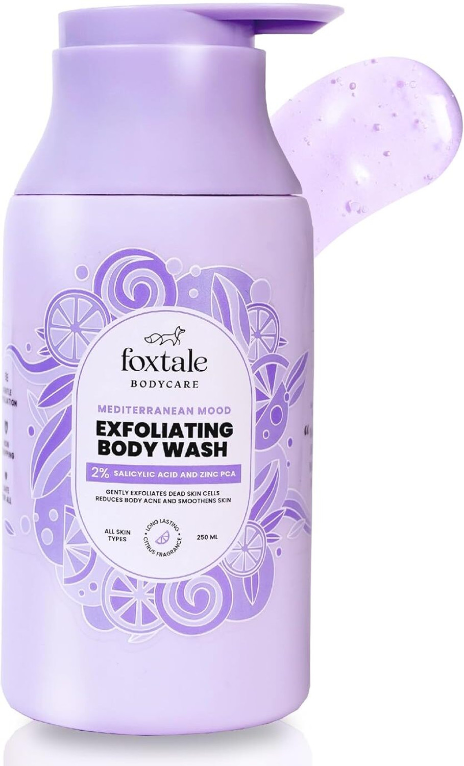 Image of Foxtale Exfoliating Body Wash|Erases body acne,strawberry skin & ingrown hair in 28 days (250 ml)