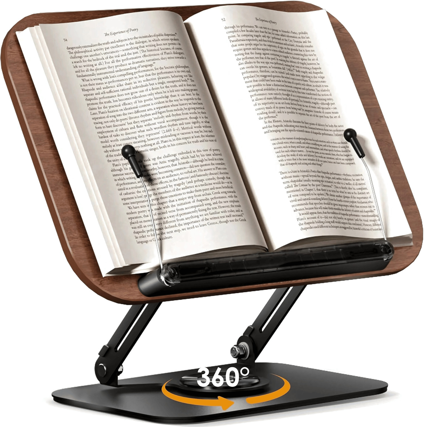 Image of Sunchhaya New Book Stand for Reading, Writing, Painting, Laptop Stand Carbon Steel, Plywood Book End (Brown, Pack of 1)
