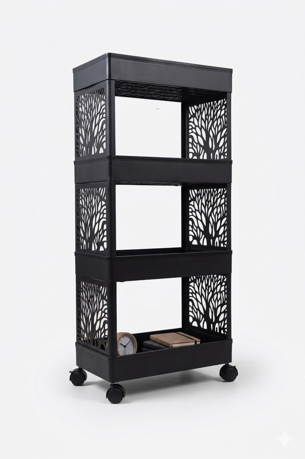 Image of MAXTID Plastic Semi-Open Book Shelf (Finish Color - White, DIY(Do-It-Yourself))