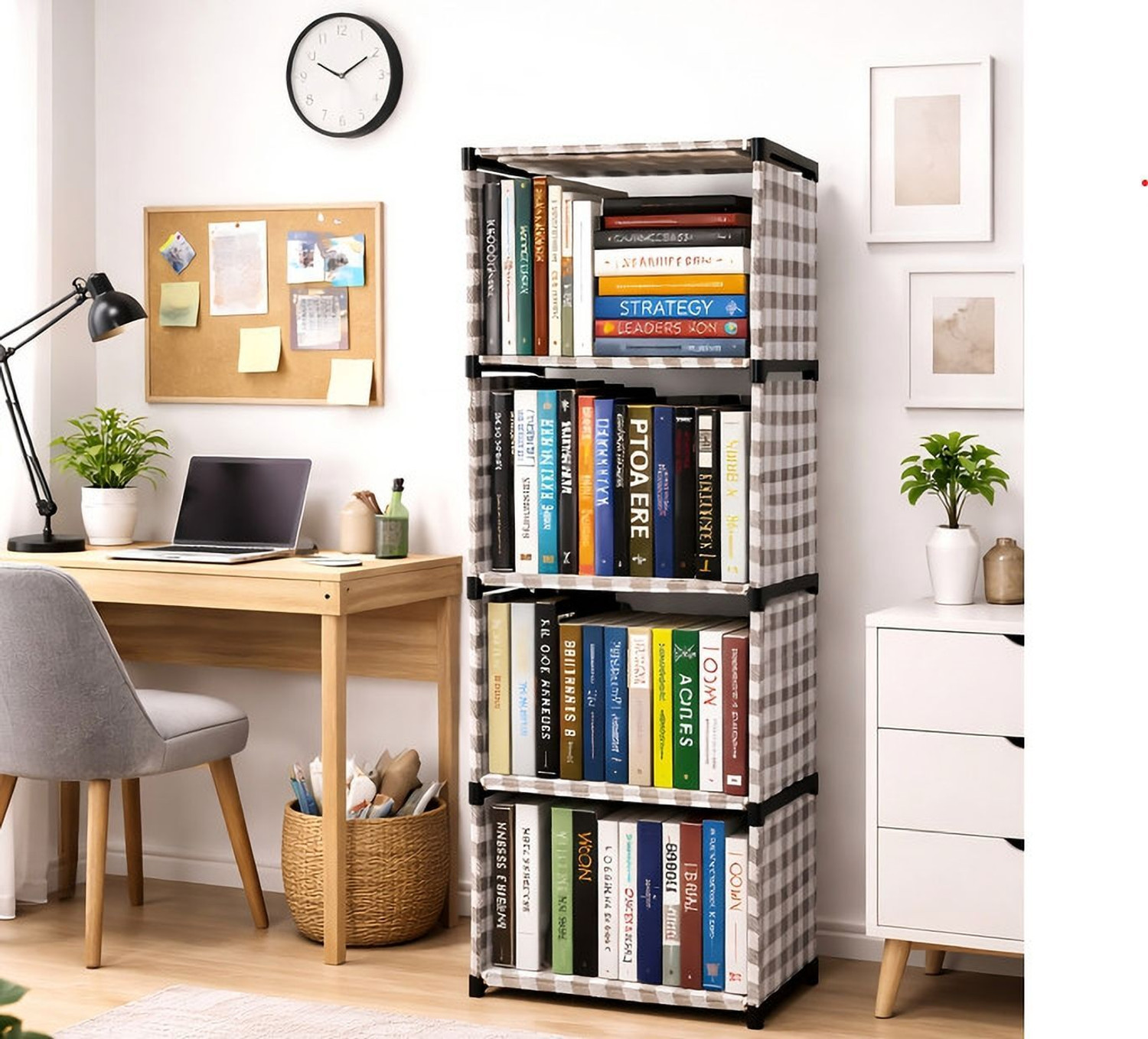 Image of MAXTID Plastic Semi-Open Book Shelf (Finish Color - Blue, DIY(Do-It-Yourself))