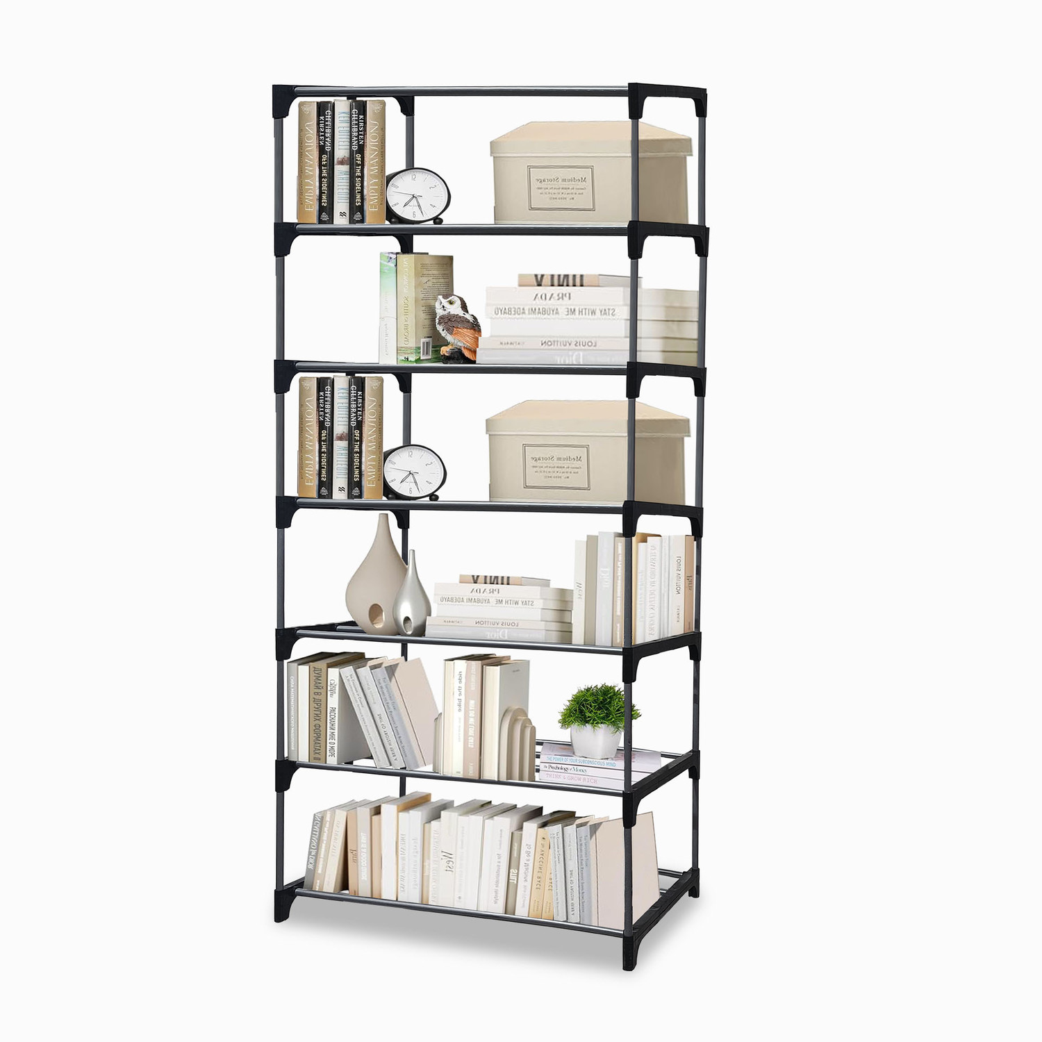 Image of QUARCK Plastic Open Book Shelf (Finish Color - Maroon, DIY(Do-It-Yourself))