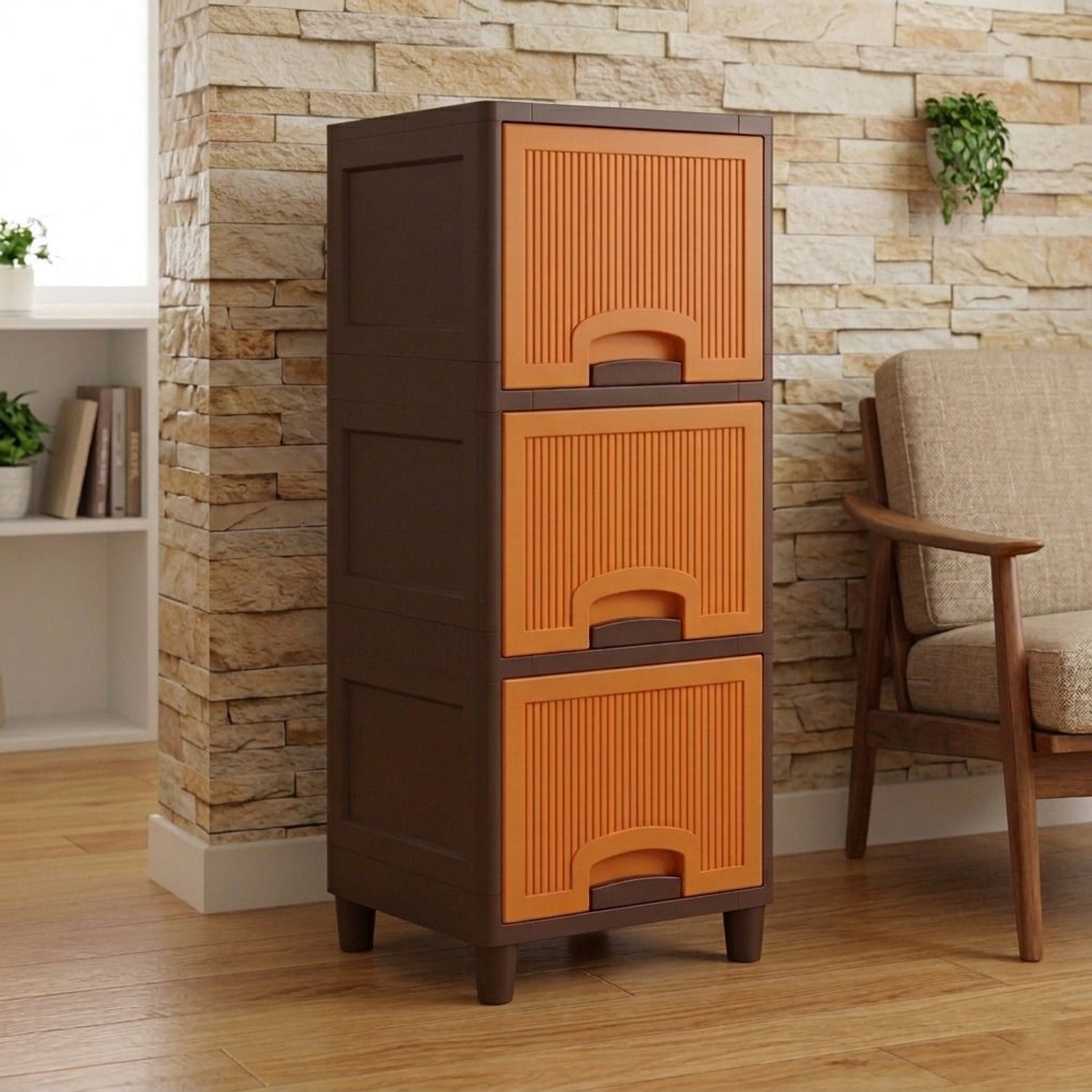 Image of MAXTID Plastic Semi-Open Book Shelf (Finish Color - Blue, DIY(Do-It-Yourself))