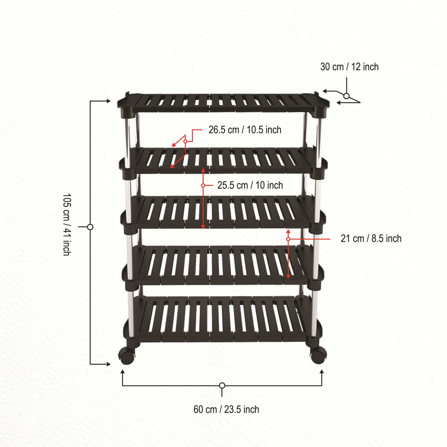 Image of TNT The Next Trend Super Smart Stackable and Durable, Easy to Assemble, Space Saving Rack Plastic Open Book Shelf (Finish Color - Black, DIY(Do-It-Yourself))