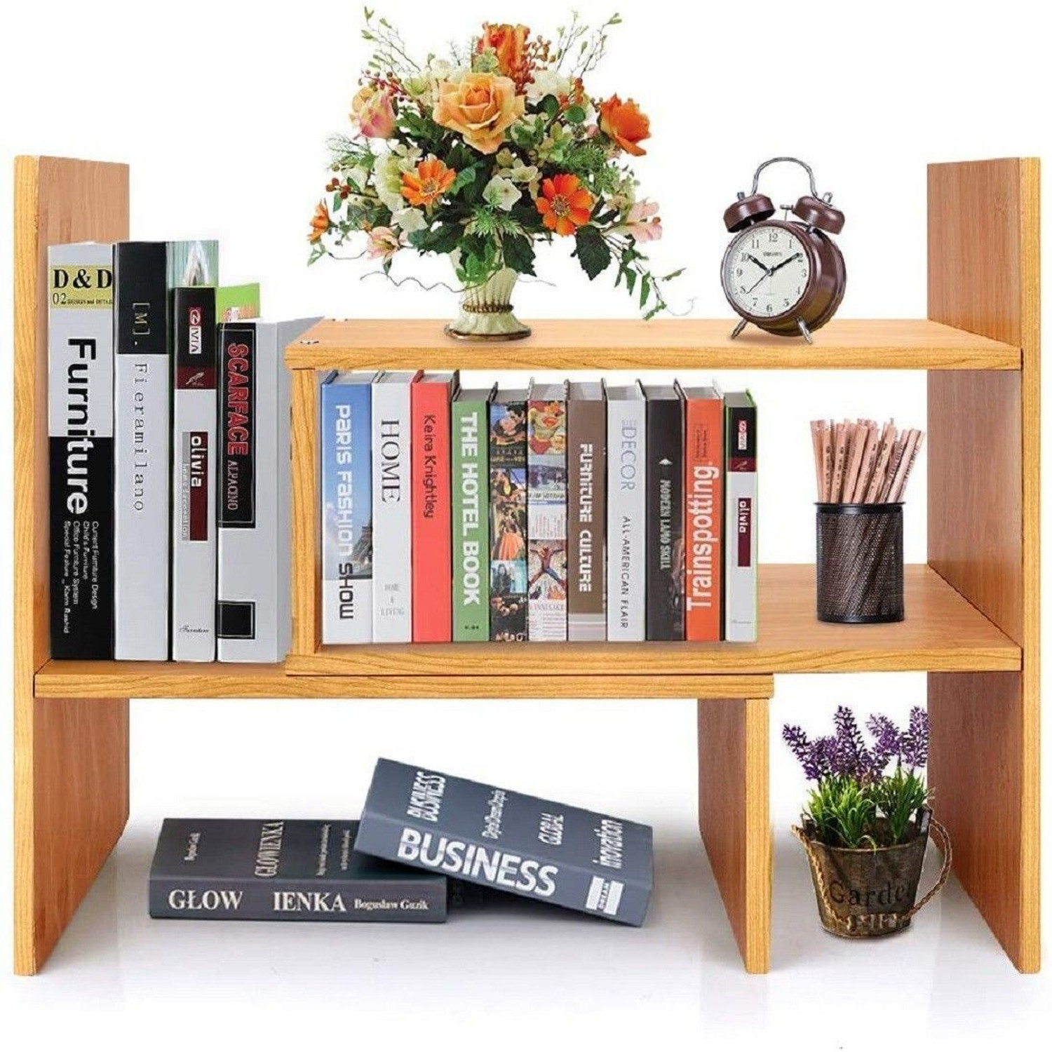 Image of Enigmatic Woodworks 5 Cube Bookshelf, Multi-Purpose Storage Organizer for Home, Office & Classroom Engineered Wood Open Book Shelf (Finish Color - Walnut, DIY(Do-It-Yourself))
