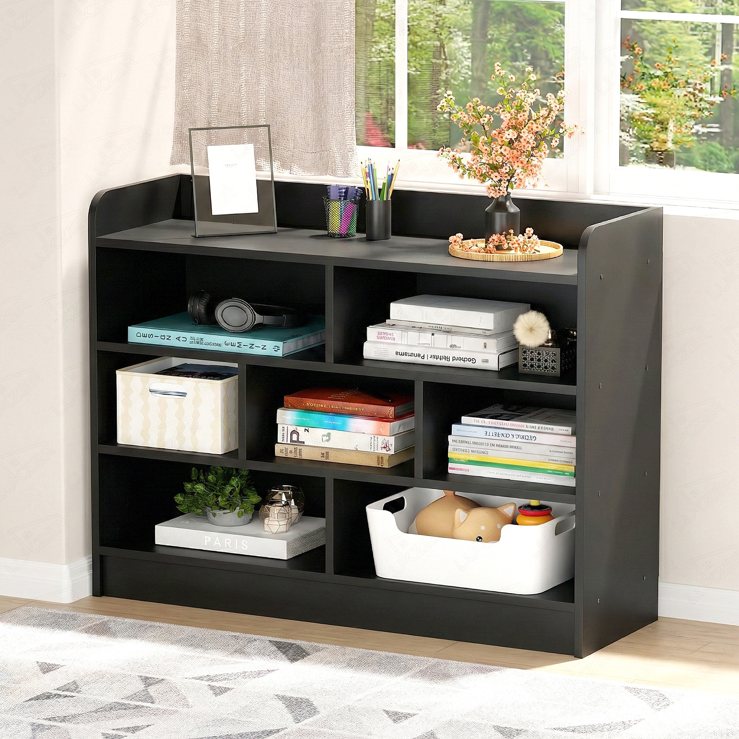 Image of Enigmatic Woodworks 5 Cube Bookshelf, Multi-Purpose Storage Organizer for Home, Office & Classroom Engineered Wood Open Book Shelf (Finish Color - Walnut, DIY(Do-It-Yourself))