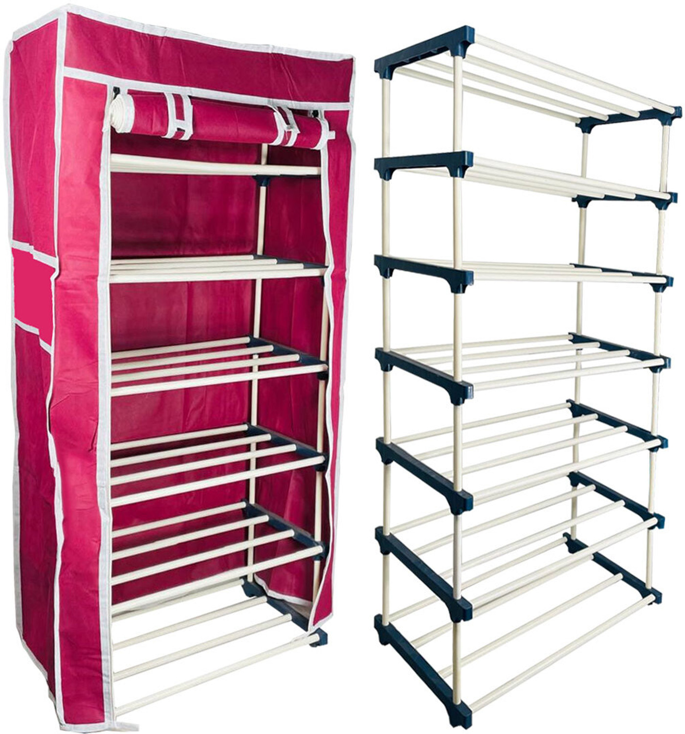 Image of QUARCK Plastic Open Book Shelf (Finish Color - Maroon, DIY(Do-It-Yourself))