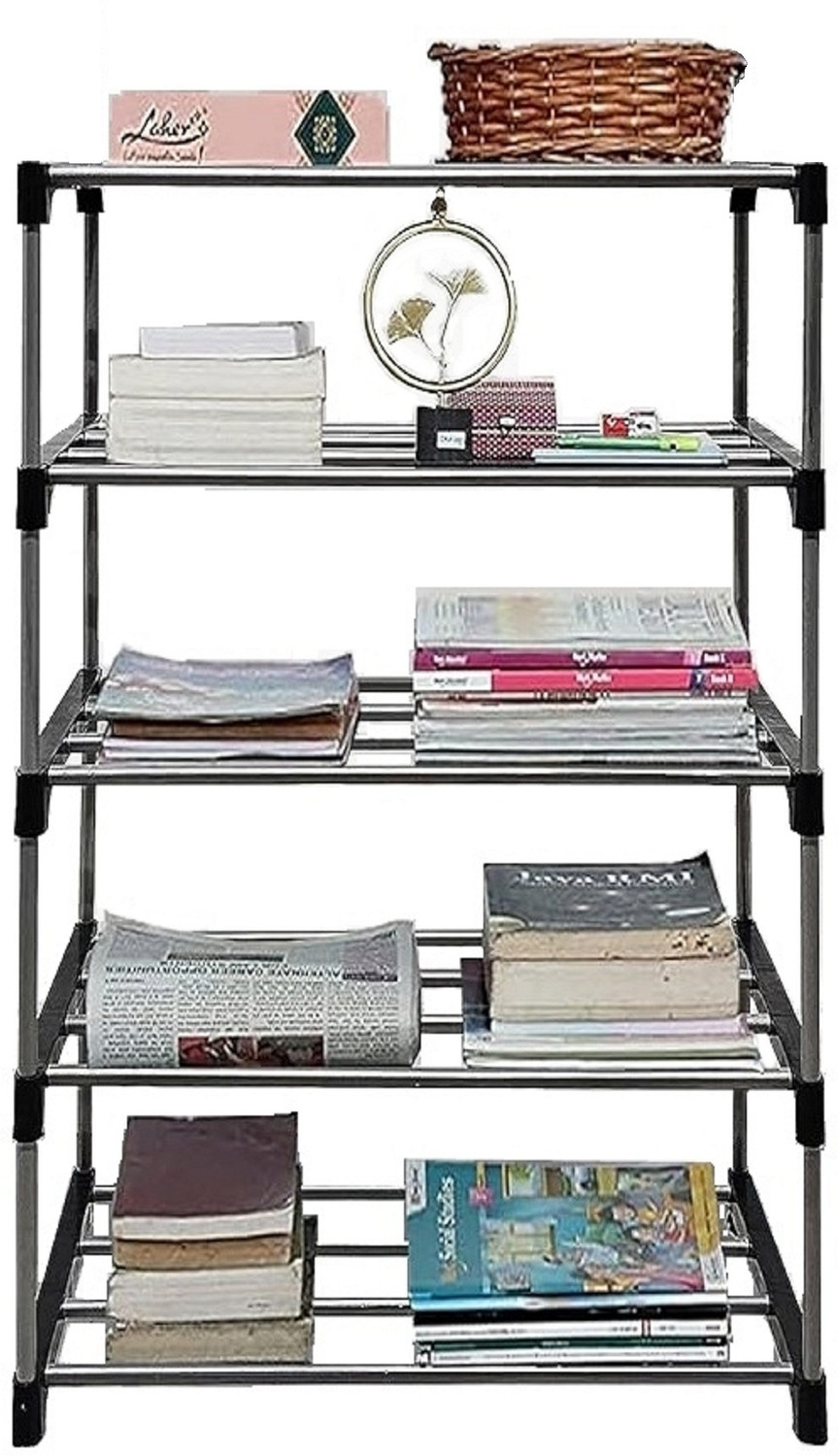 Image of Eemway Metal Open Book Shelf (Finish Color - black, DIY(Do-It-Yourself))